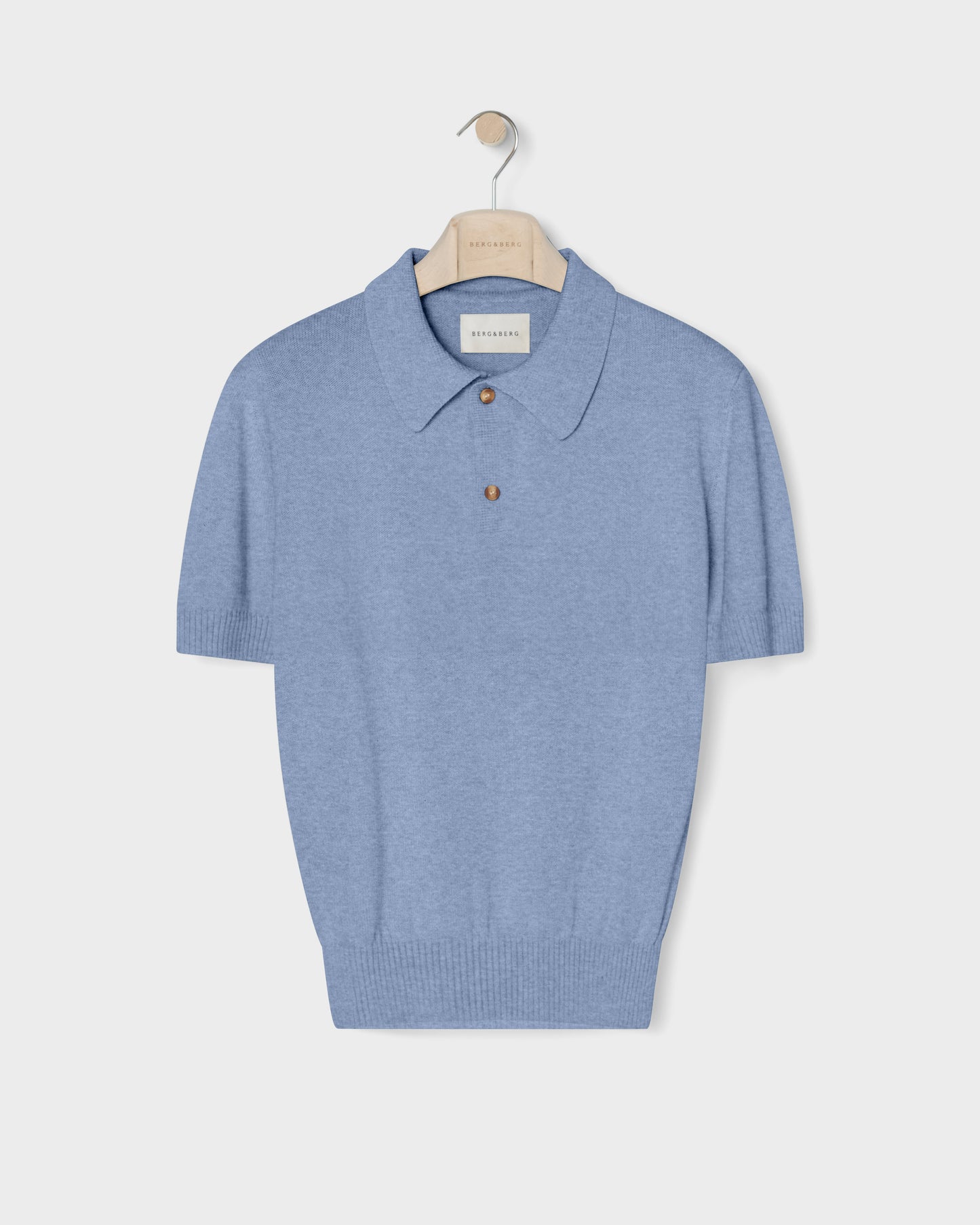Bror Knitted Polo - Powder Blue Berg & Berg