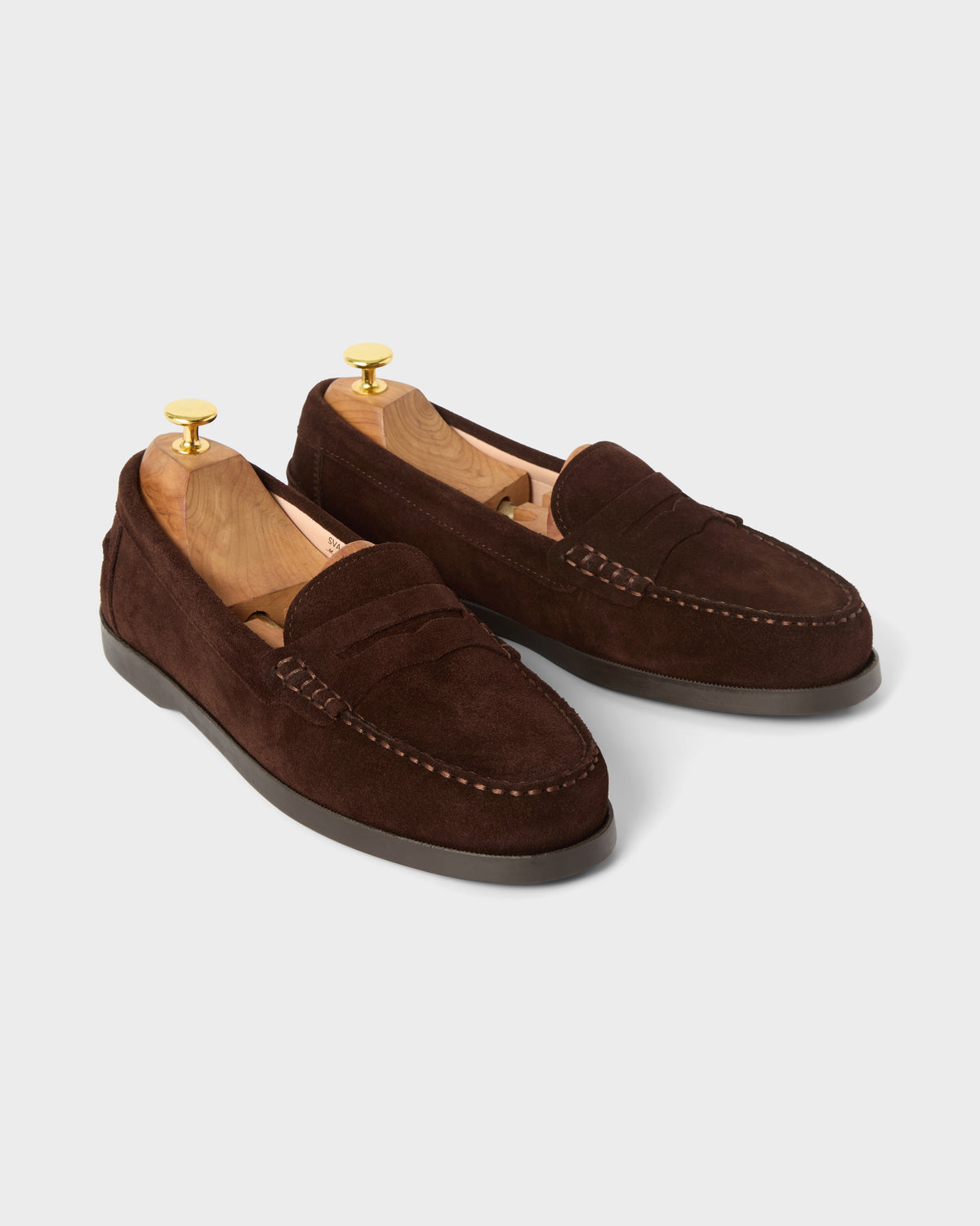 Svante Beef Roll Penny Loafer - Mid Brown Suede Berg & Berg