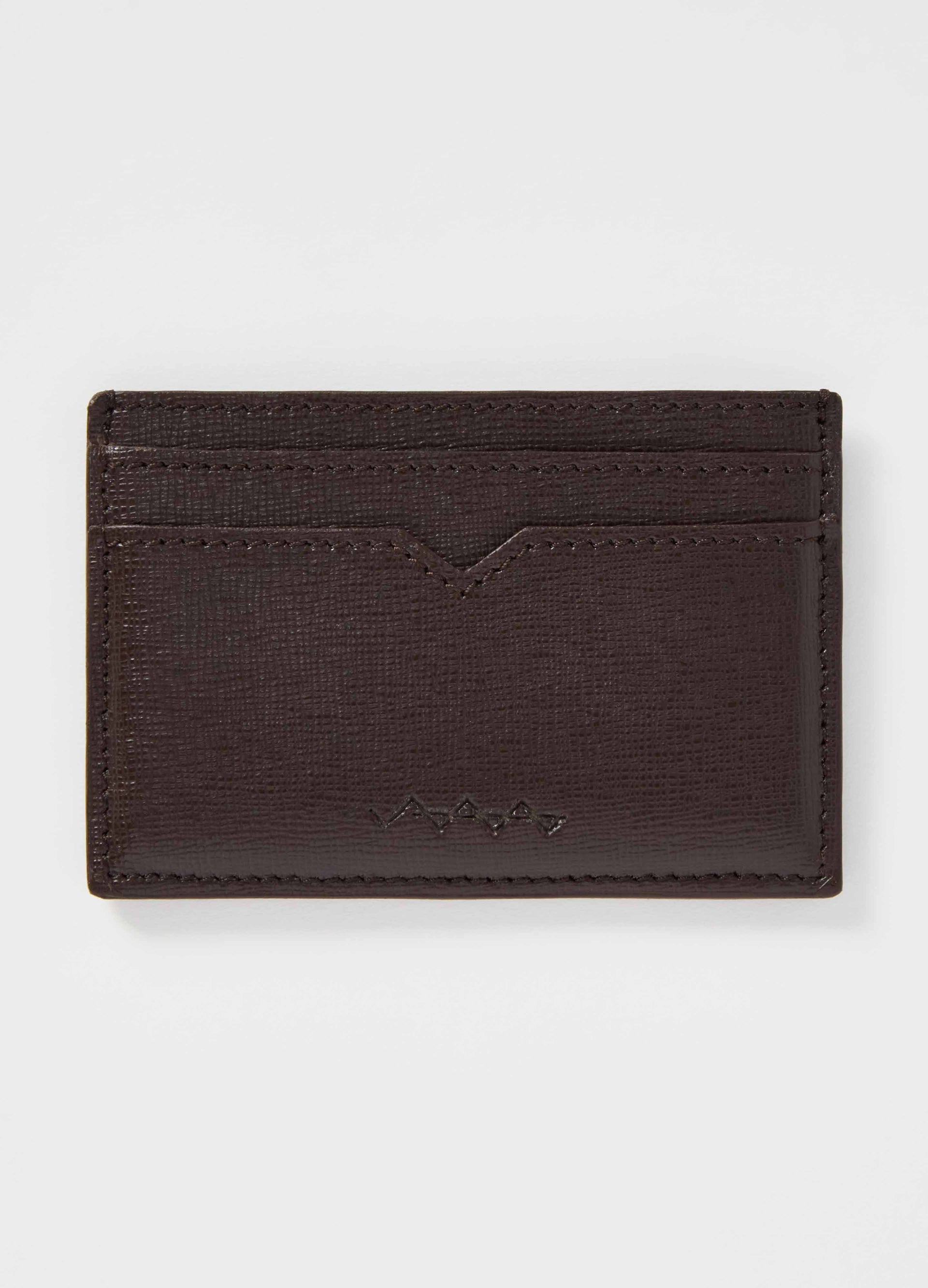 Saffiano Leather Credit Card Case - Dark Brown Berg&Berg