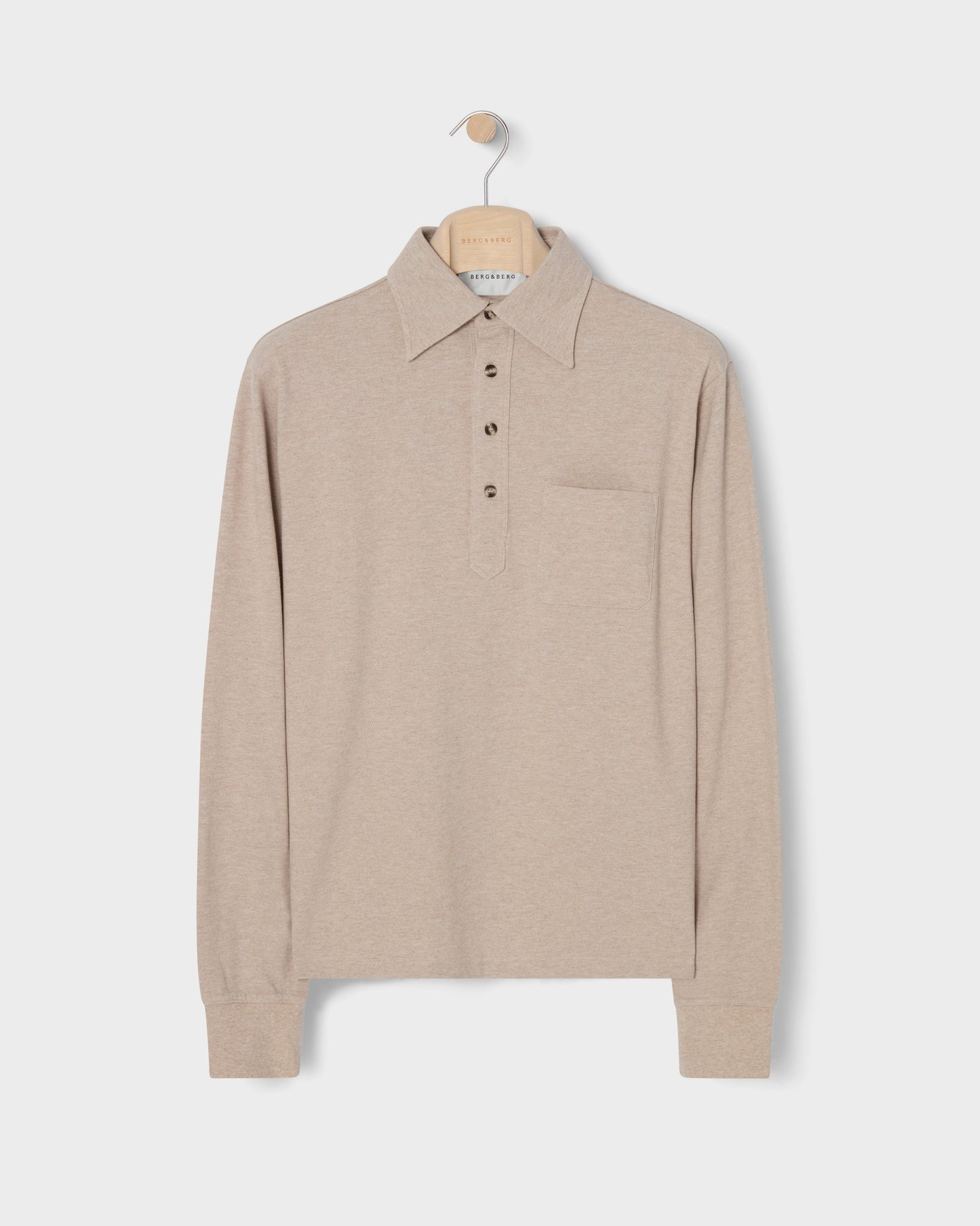 Teddy Long Sleeve Polo Shirt - Beige Melange Berg & Berg