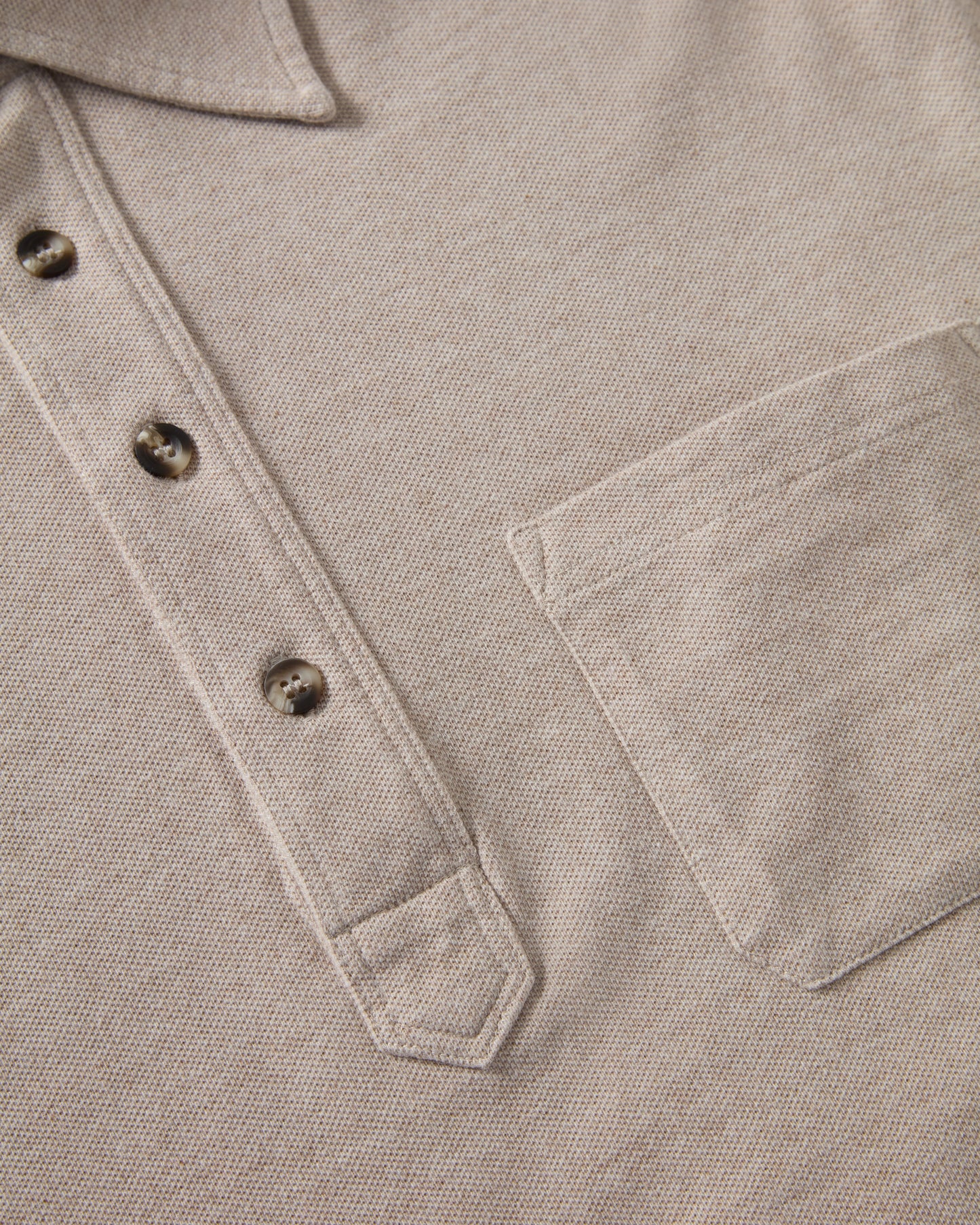 Teddy Long Sleeve Polo Shirt - Beige Melange Berg & Berg