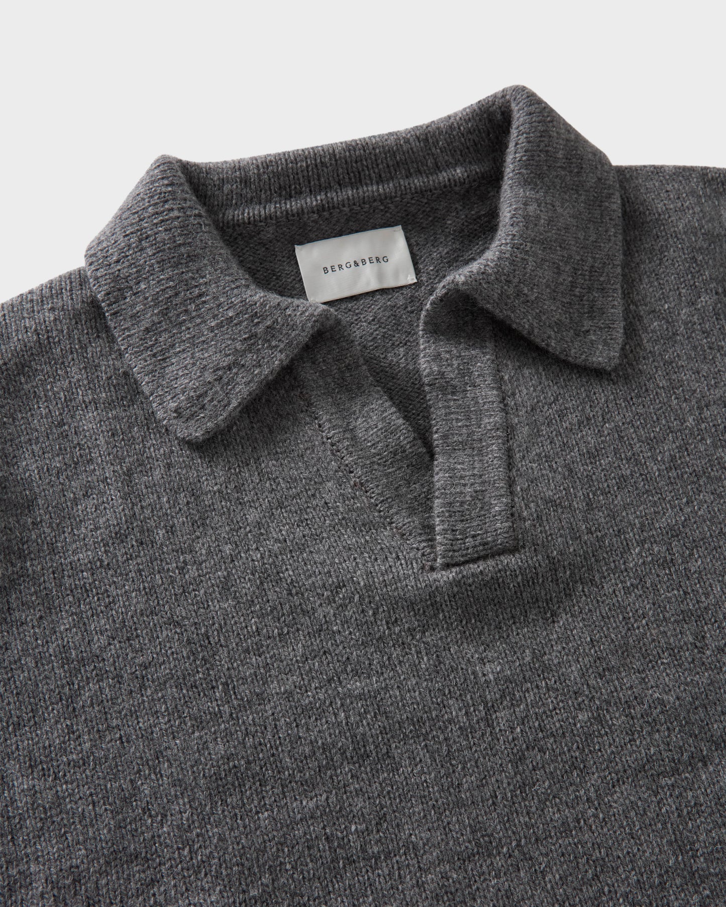 Benny Wool/Cashmere Polo - Mid Grey Melange bergbergstore
