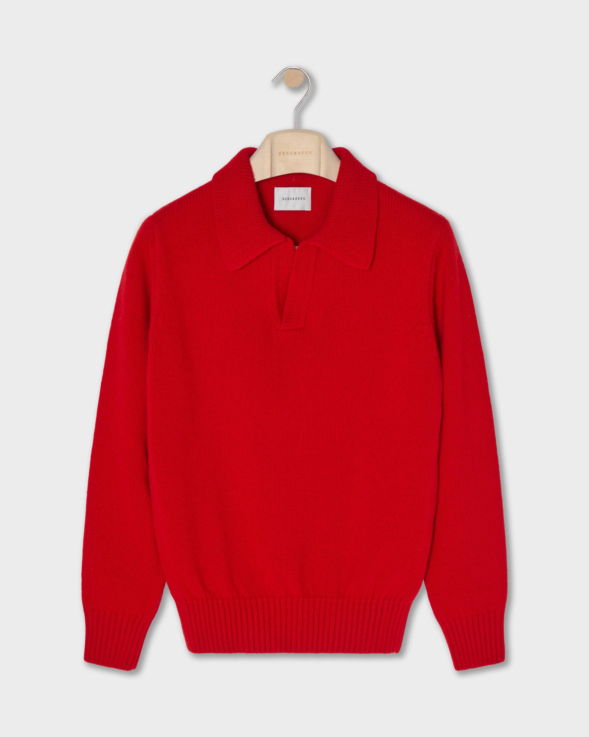 Benny Wool/Cashmere Polo - Barn Red | Berg & Berg