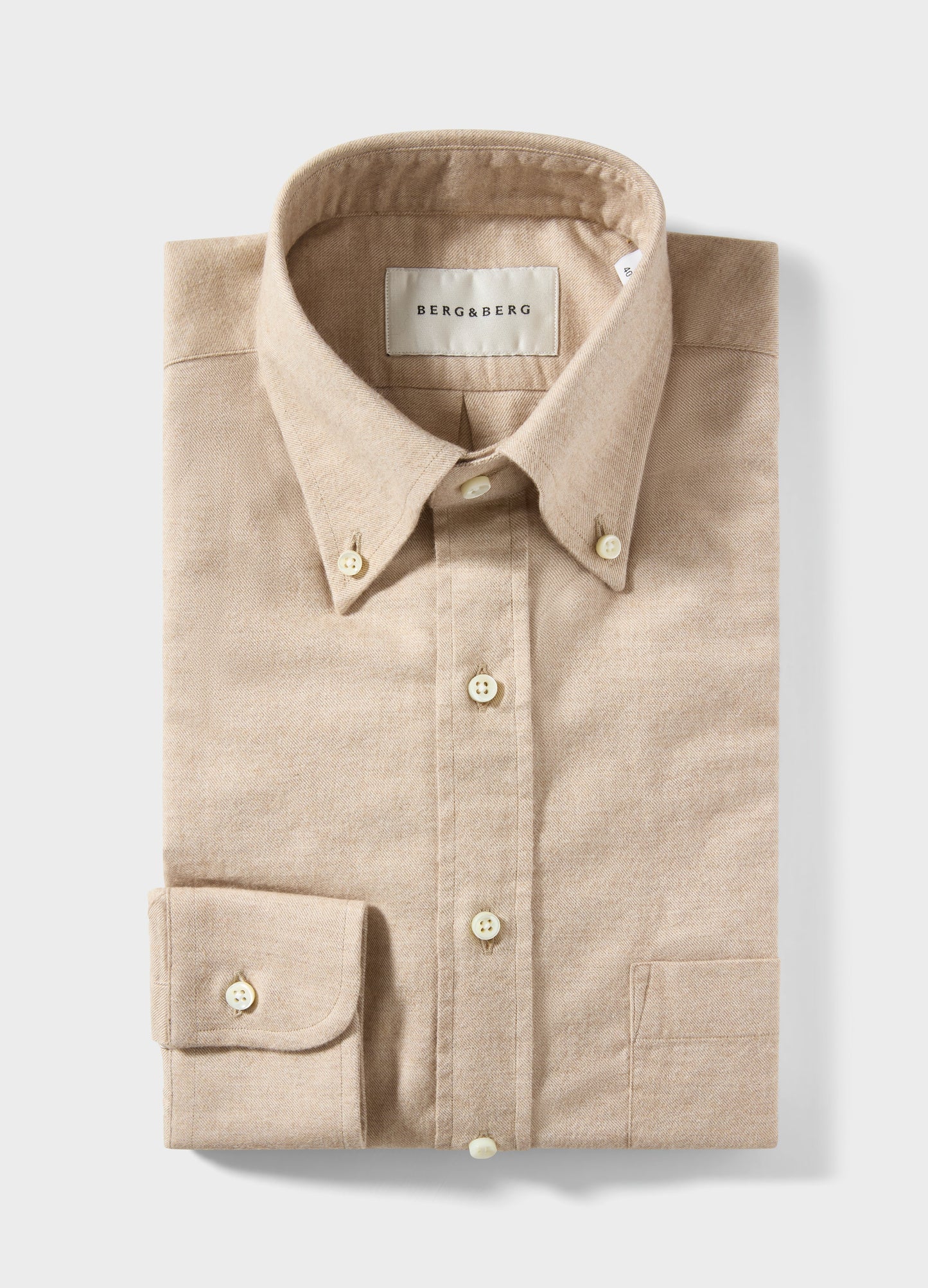 Ferdinand Cotton/Cashmere Button Down Shirt - Camel Berg & Berg