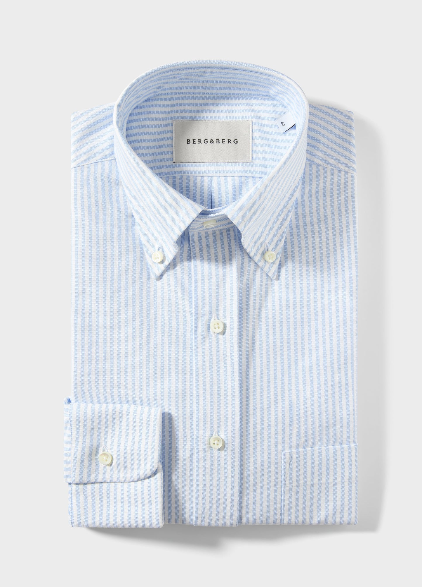 Ferdinand Oxford Button Down Shirt - White/Light Blue Berg & Berg