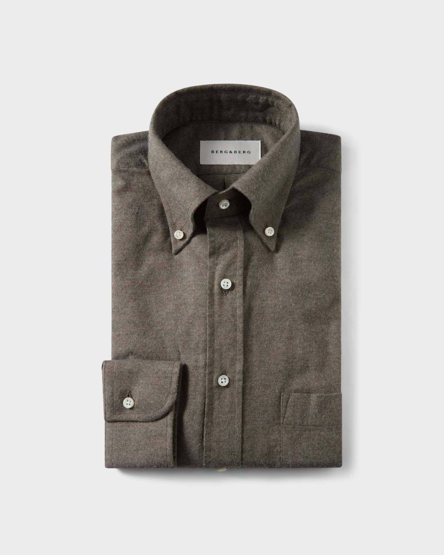 Ferdinand Cotton/Cashmere Button Down Shirt - Moss Green Berg & Berg