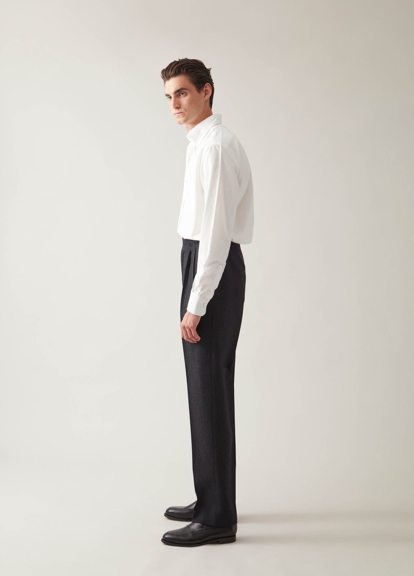 Antonio Flannel Trousers - Charcoal | Berg & Berg