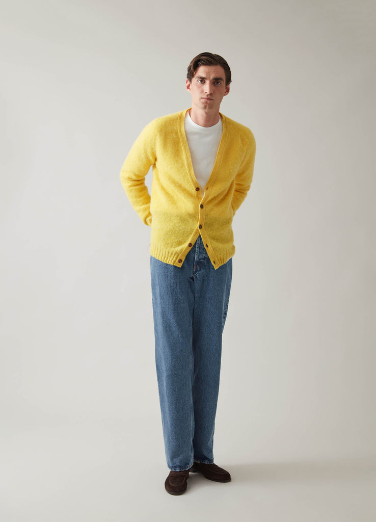 Bobbo Shaggy Crew Neck Sweater - Yellow | Berg & Berg