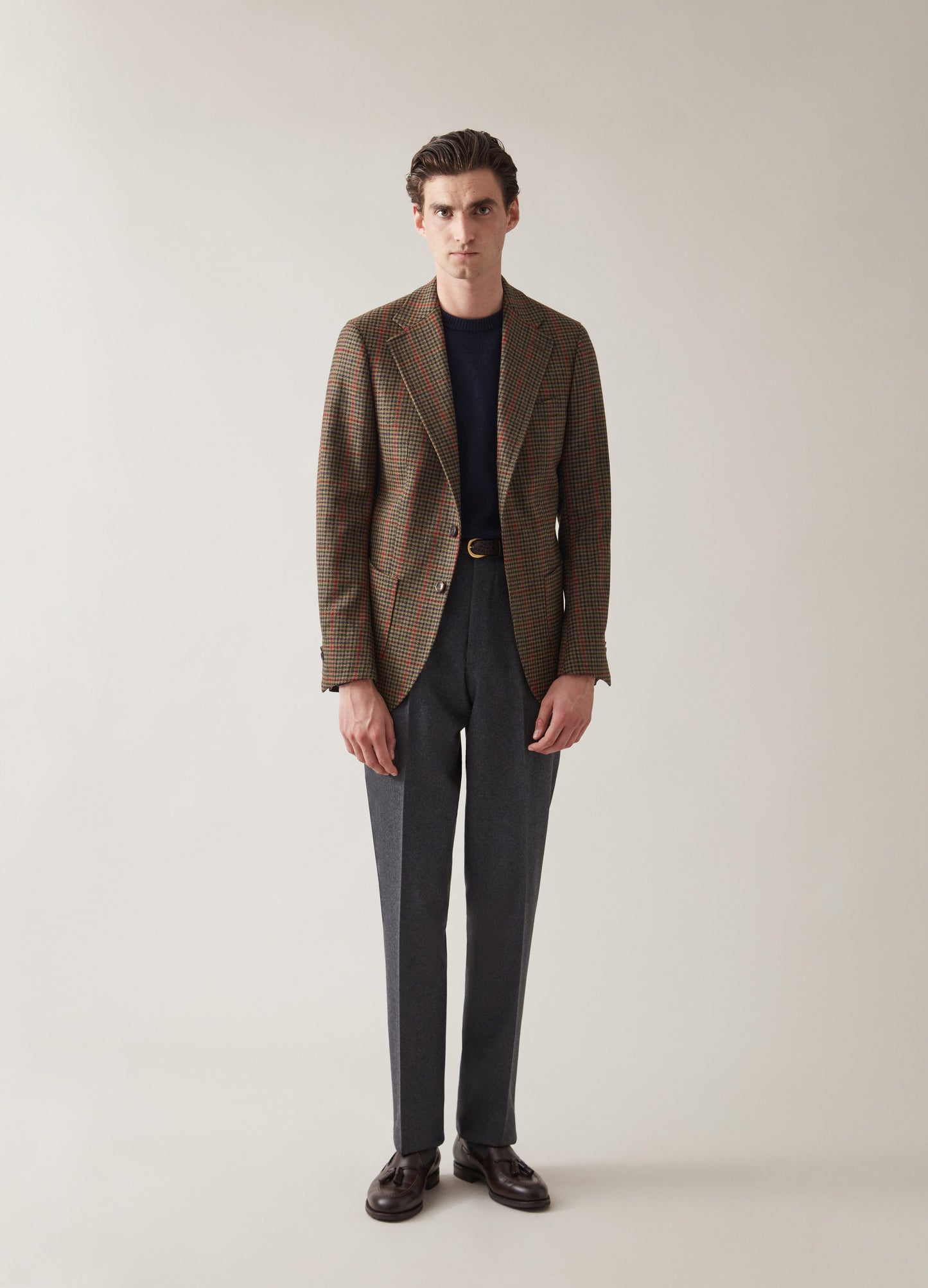 Dan Sport Wool Blazer - Green/Navy Glencheck | Berg & Berg