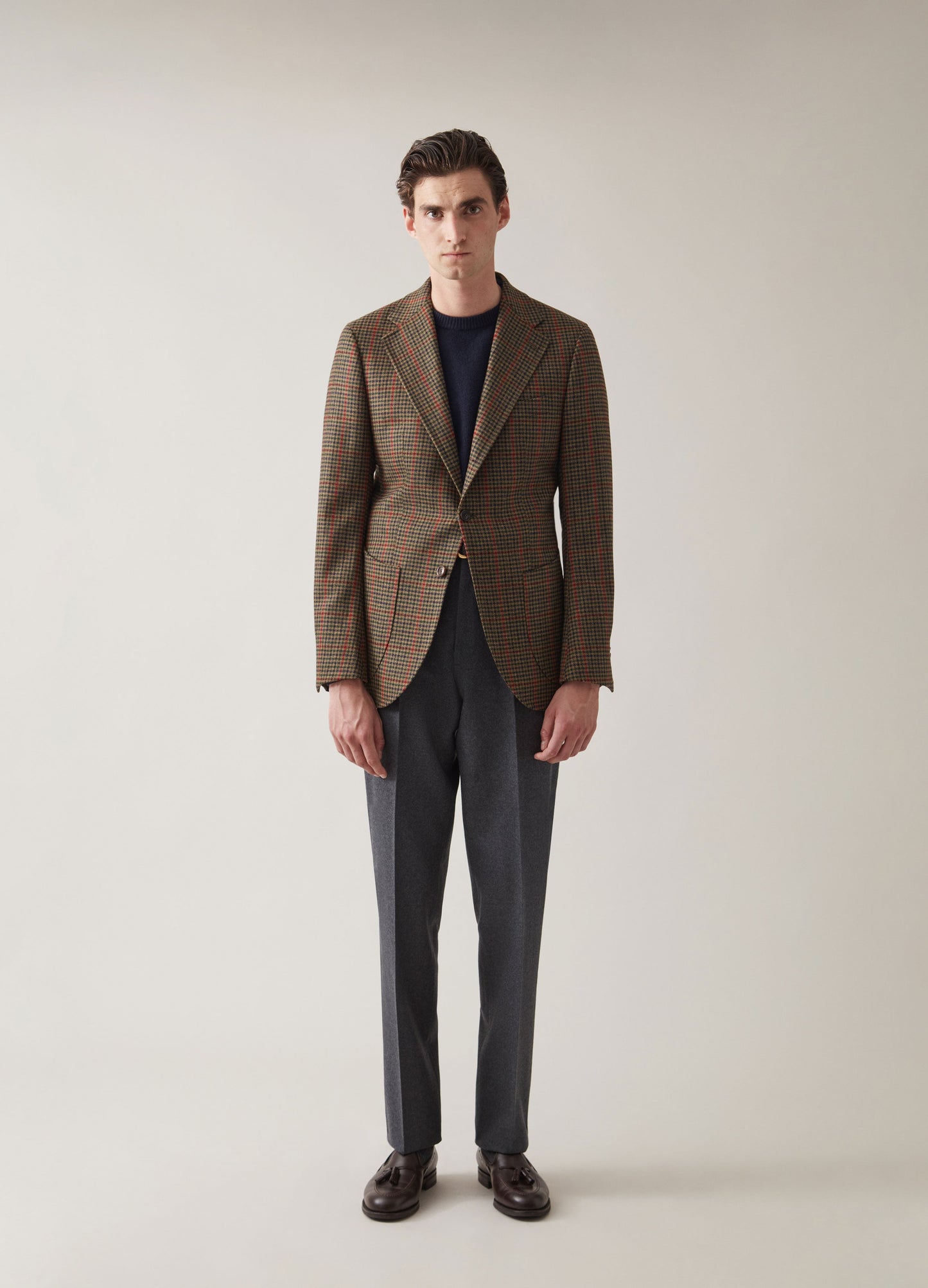 Dan Sport Wool Blazer - Green/Navy Glencheck | Berg & Berg