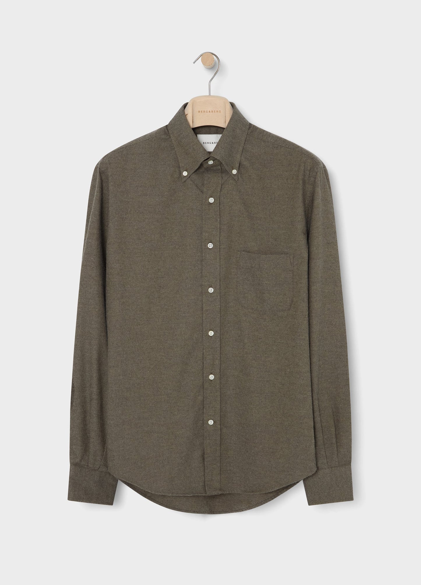 Ferdinand Cotton/Cashmere Button Down Shirt - Moss Green Berg & Berg