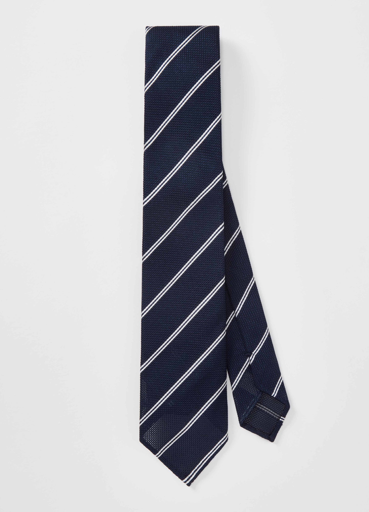 Grenadine Stripe Tie - Navy/White Berg & Berg