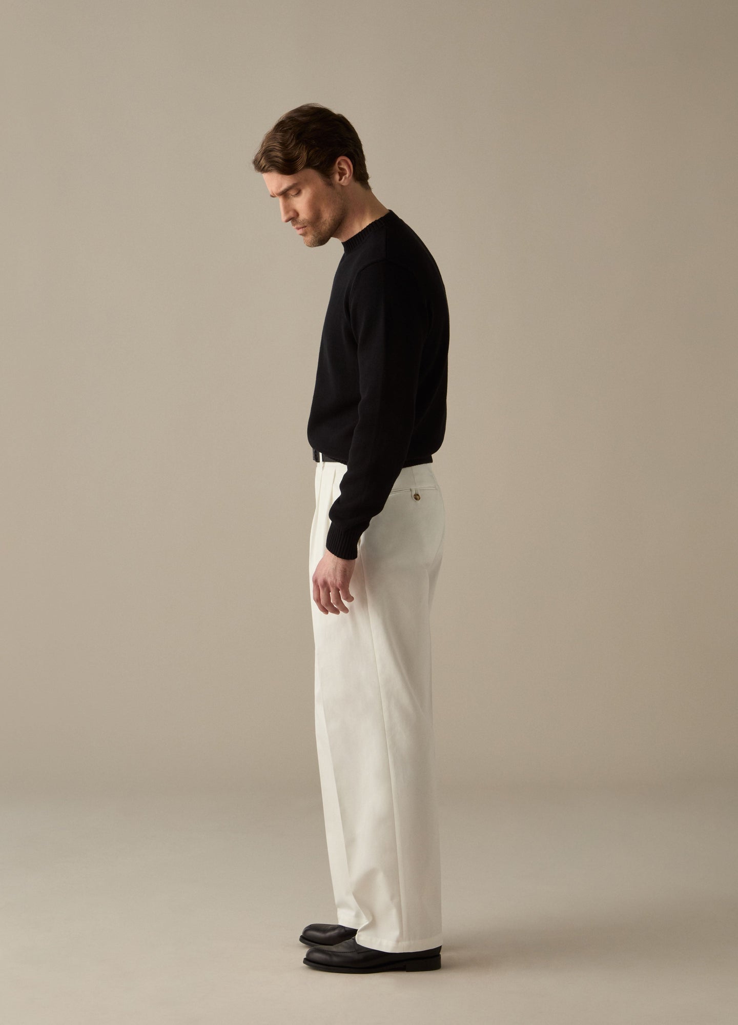Antonello Cotton Trousers - Cream Berg & Berg