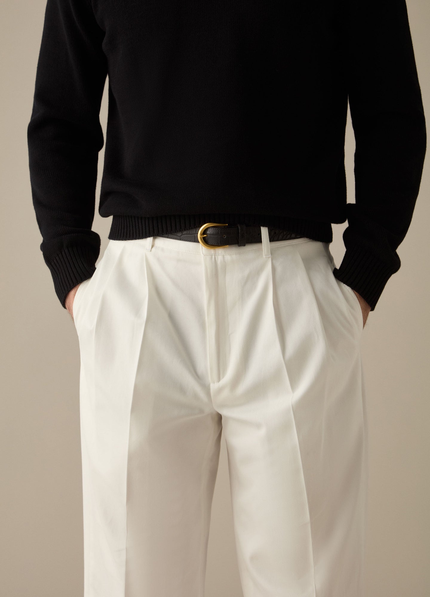 Antonello Cotton Trousers - Cream Berg & Berg