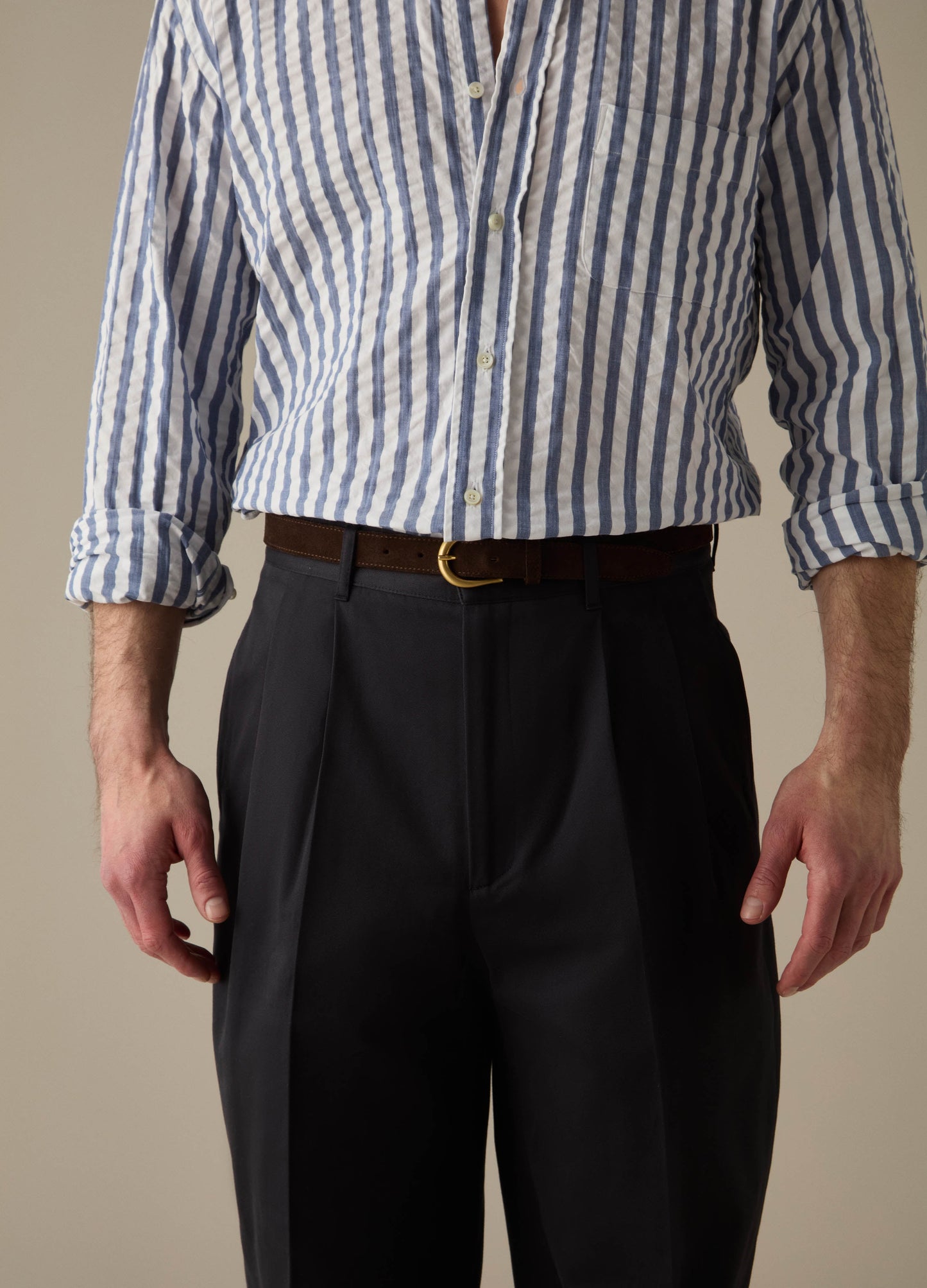 Antonello Cotton Trousers - Navy Berg & Berg