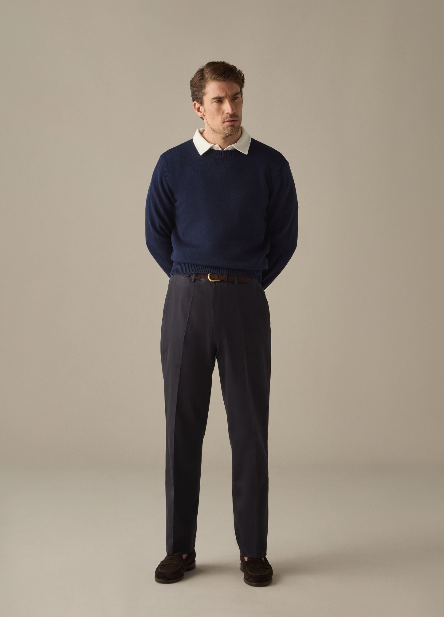 Alfie Cotton Trousers - Navy Berg & Berg