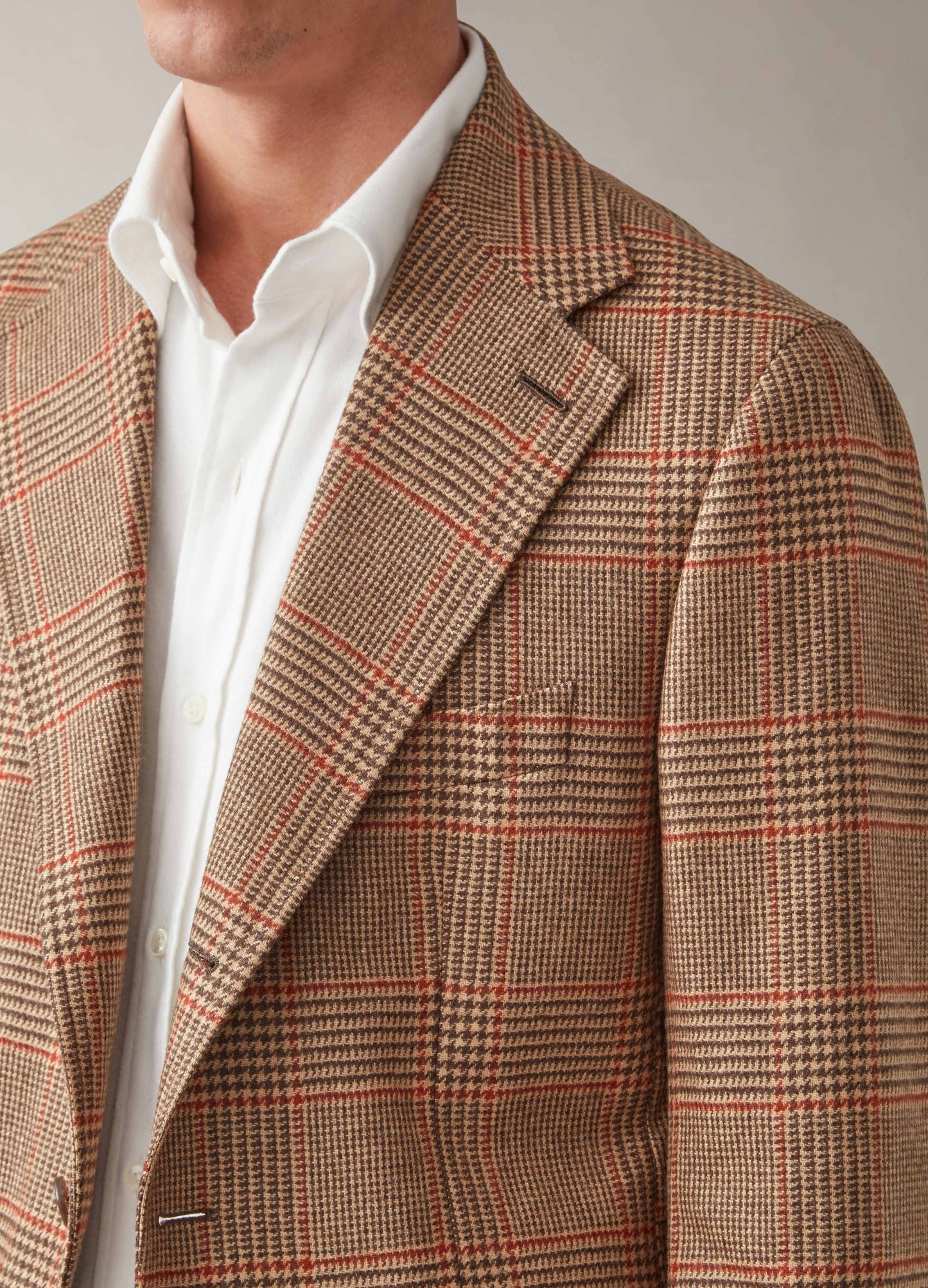 Dan Sport Wool/Cashmere Blazer - Brown/Red Glencheck Berg & Berg