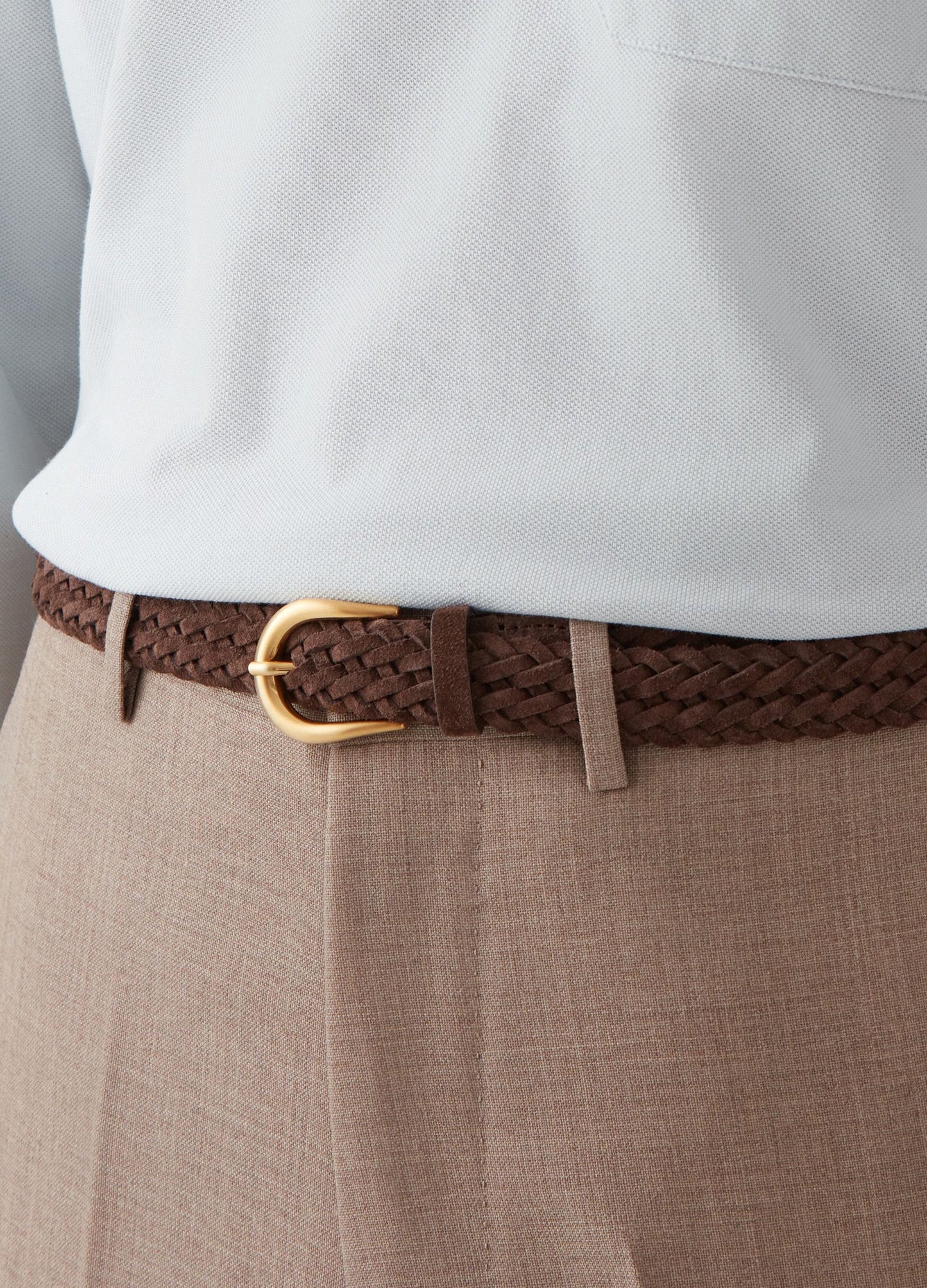Braided Suede Belt - Chocolate Berg & Berg
