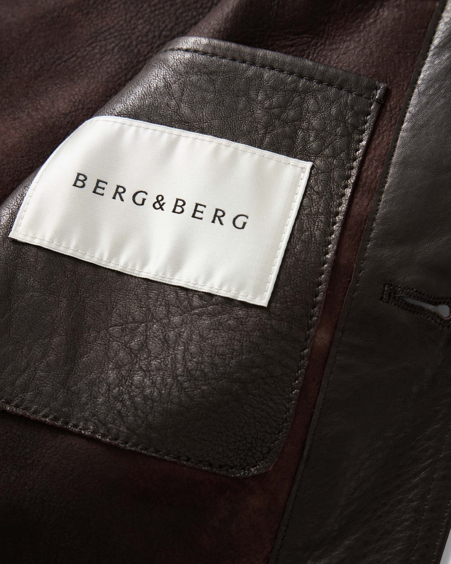 Noel Tumbled Leather Jacket - Dark Brown Berg & Berg