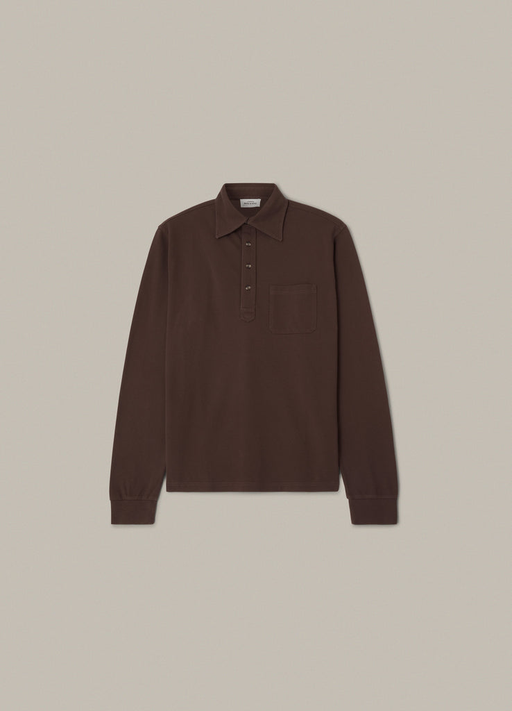 Teddy Long Sleeve Polo Shirt - Chocolate – Berg & Berg