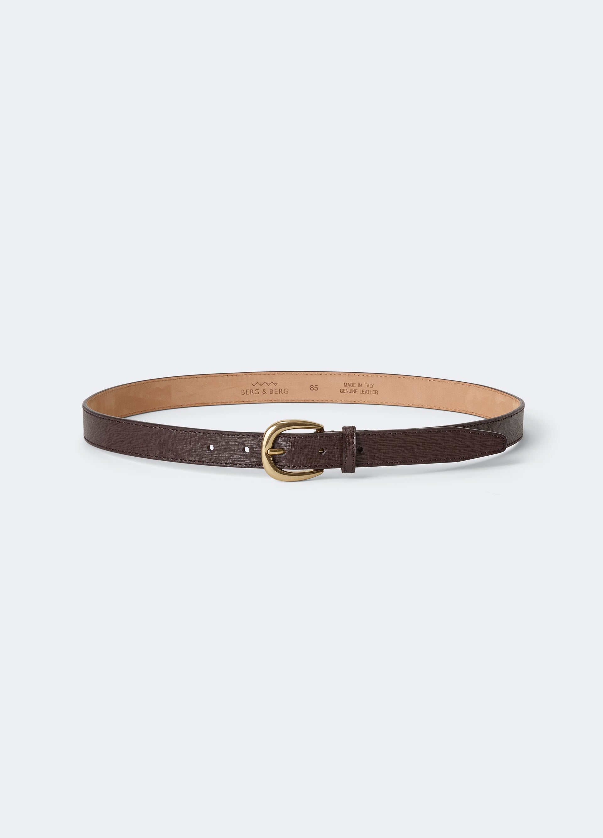Leather Belt - Dark Brown Saffiano Berg & Berg