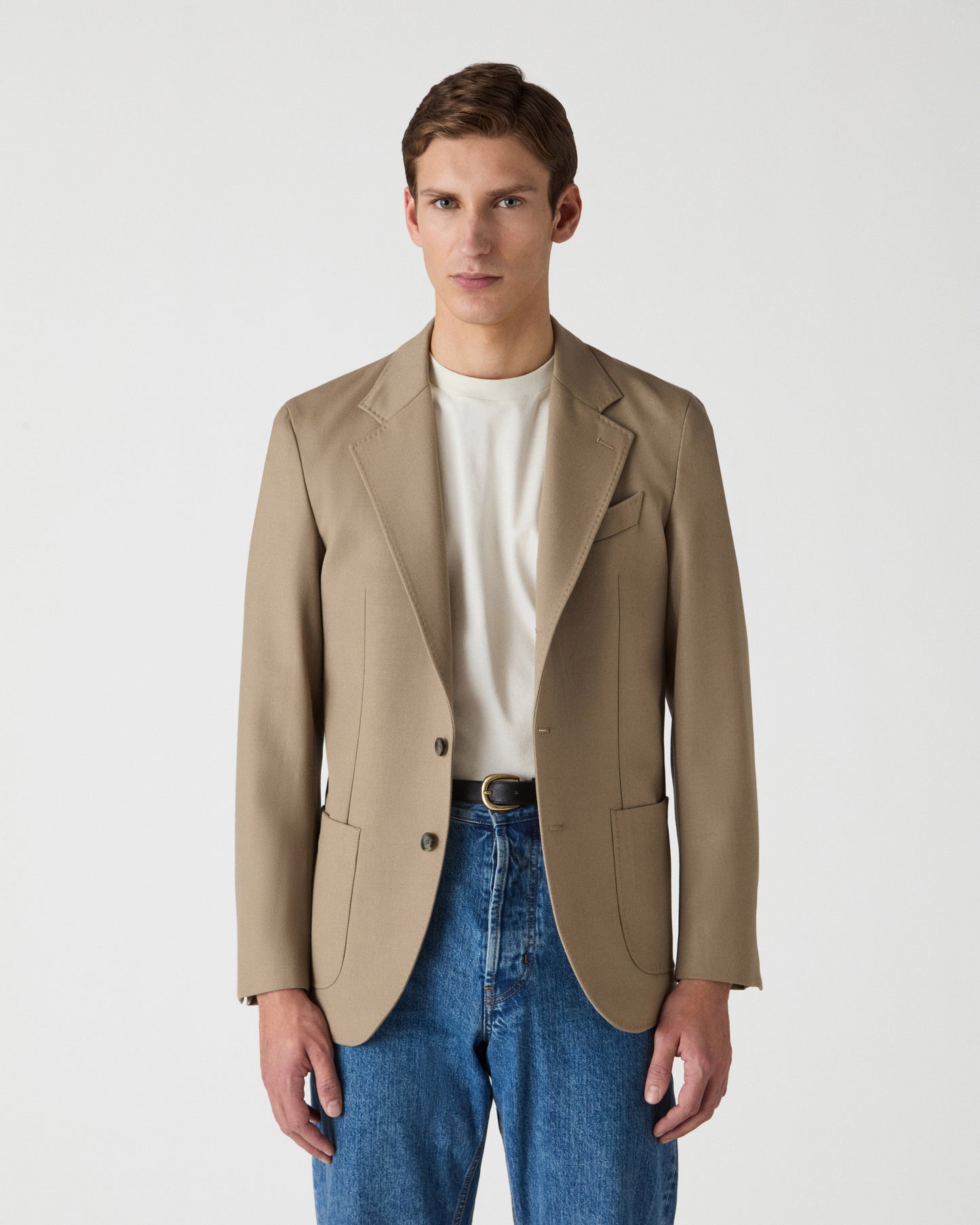 Dante Unlined Cavalry Twill Blazer - Sand Berg & Berg