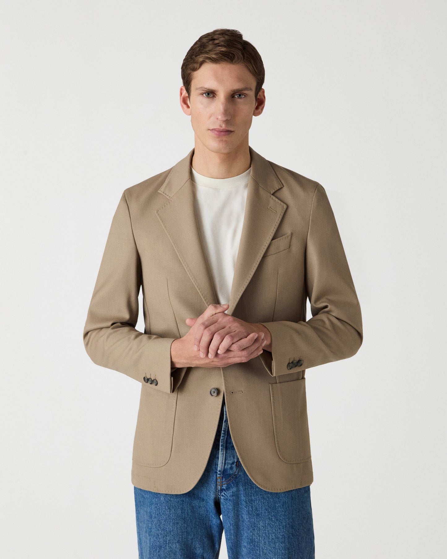 Dante Unlined Cavalry Twill Blazer - Sand Berg & Berg