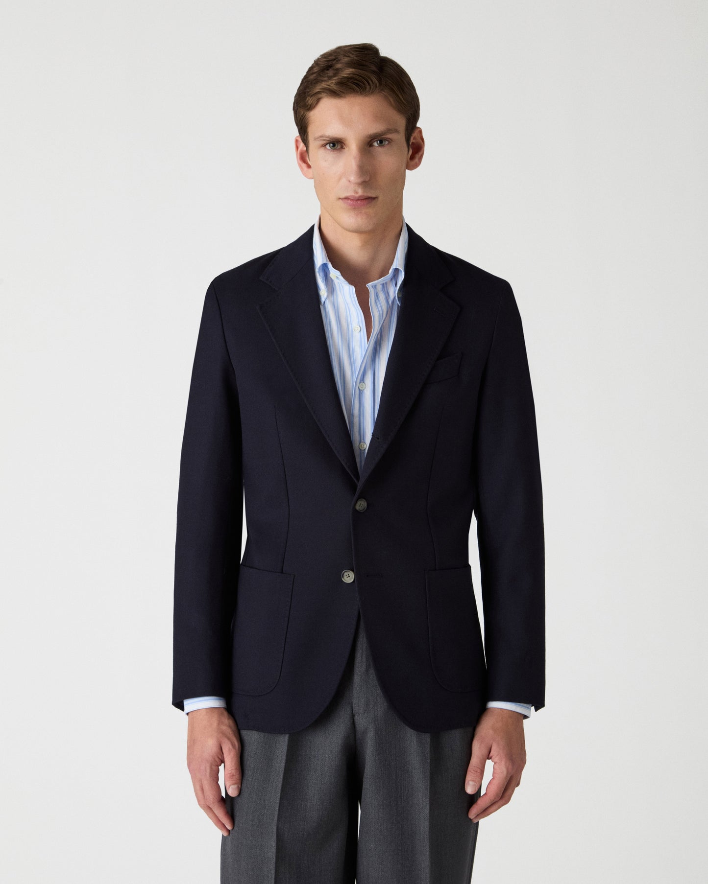 Dante Unlined Cavalry Twill Blazer - Navy Berg & Berg