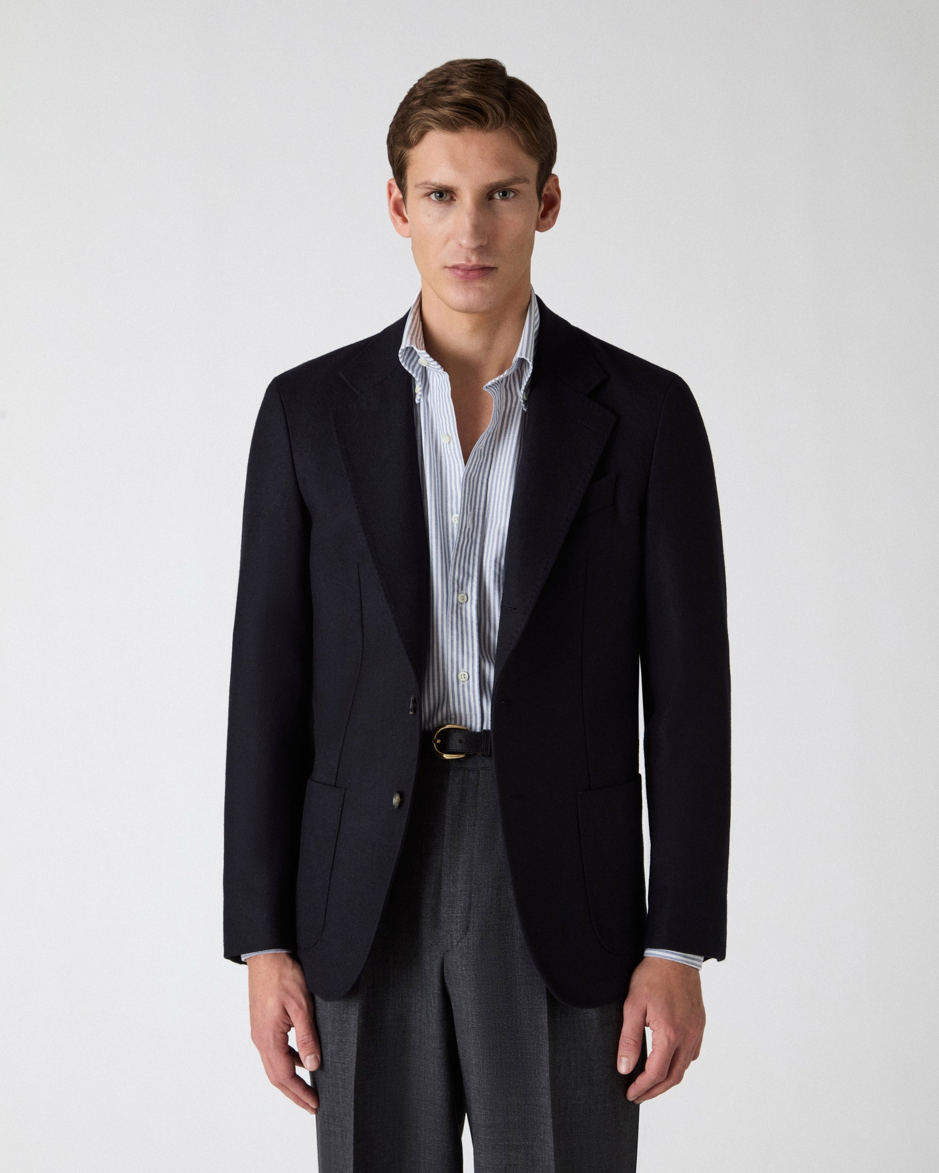 Dante Unlined Tweed Jacket - Navy Berg & Berg