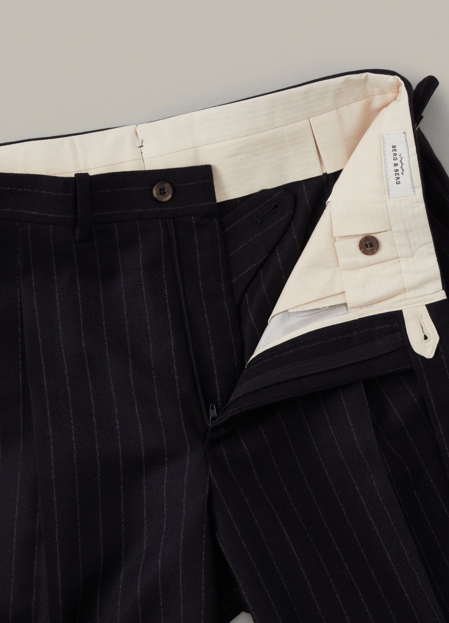 Antonio Chalk Stripe Trousers - Navy Berg & Berg