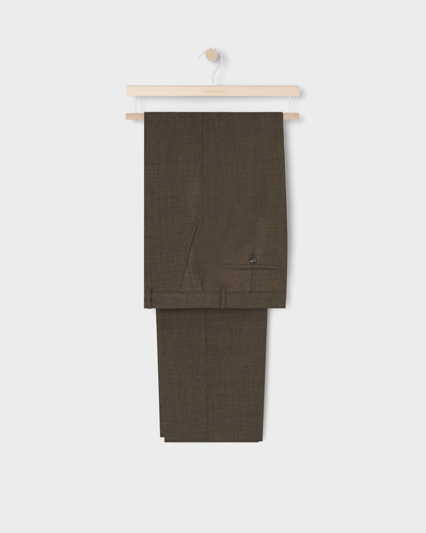 Alfredo High Twist Wool Trousers - Moss Green Berg & Berg