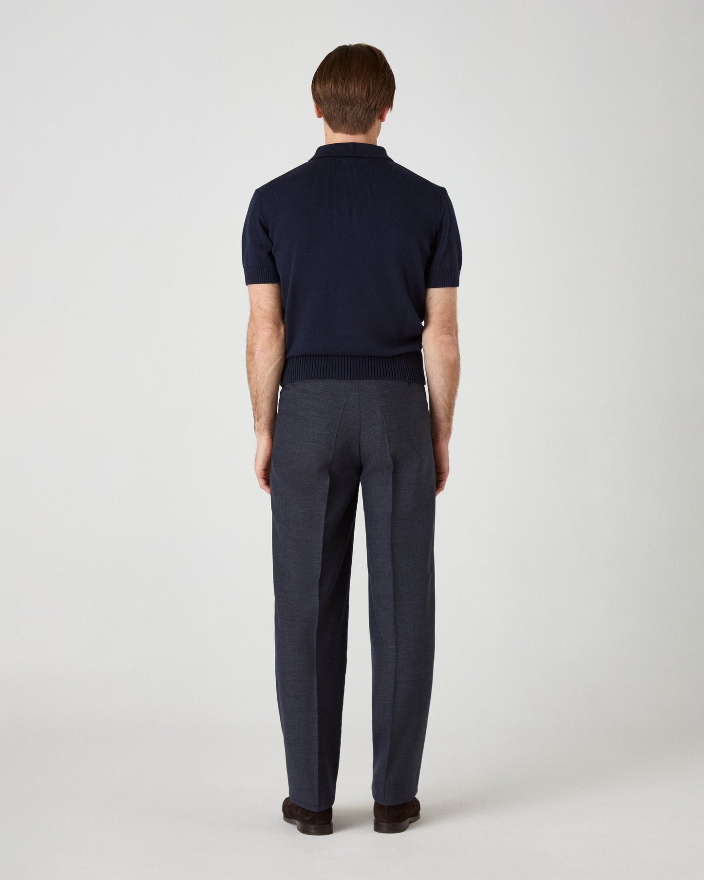 August High Twist Wool Trousers - Air Force Blue Berg & Berg