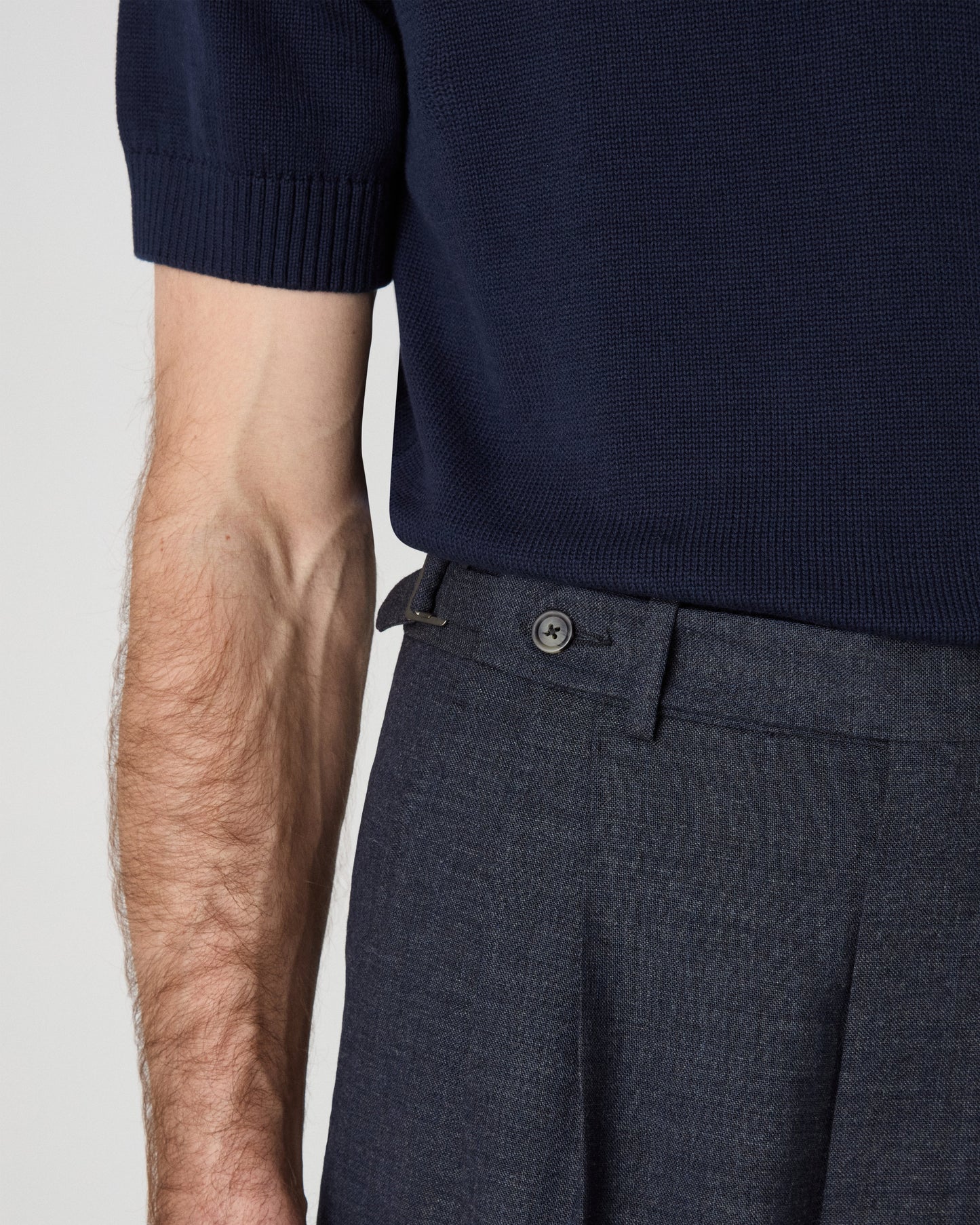 August High Twist Wool Trousers - Air Force Blue Berg & Berg
