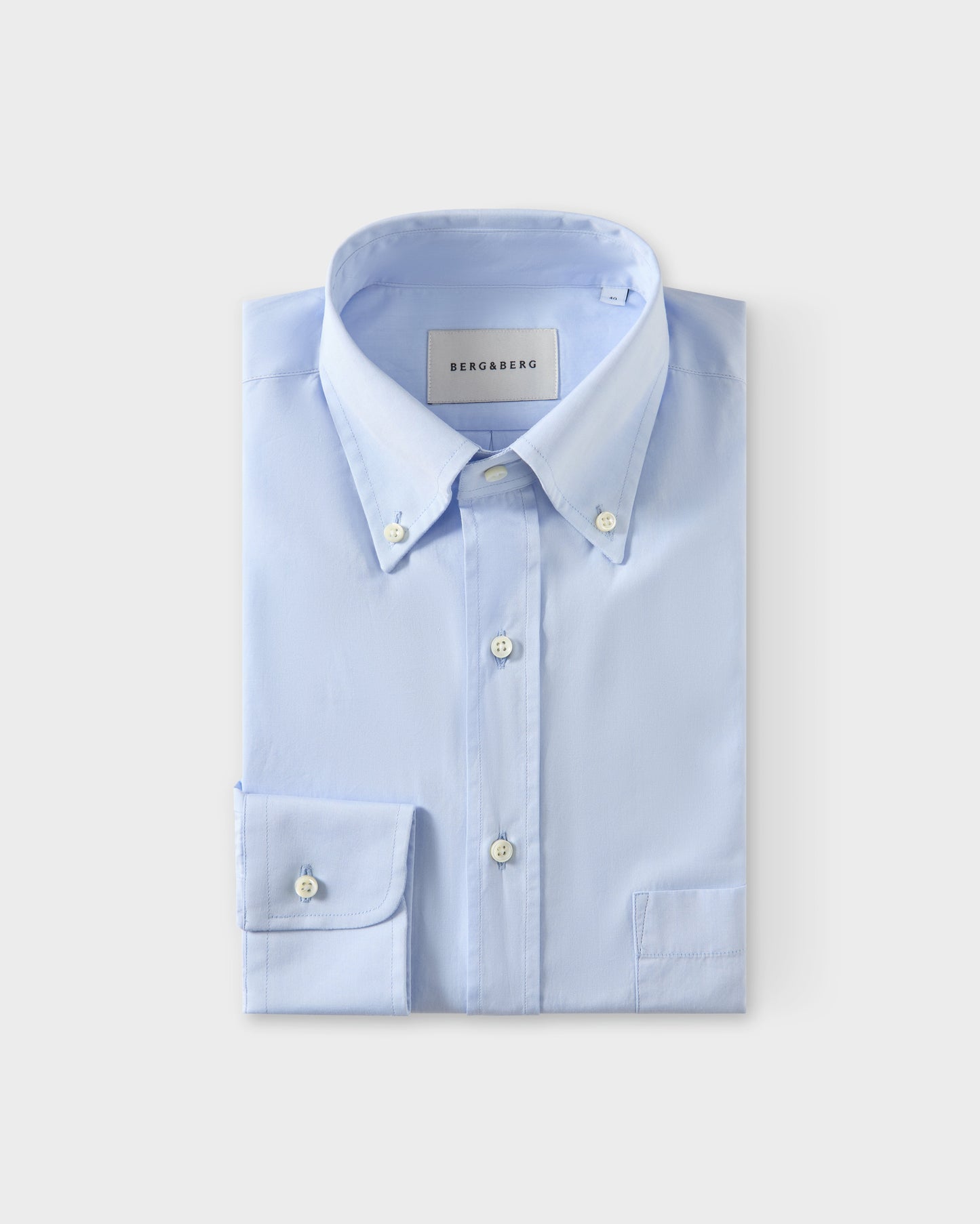 Ferdinand Poplin Button Down Shirt - Blue | Berg & Berg