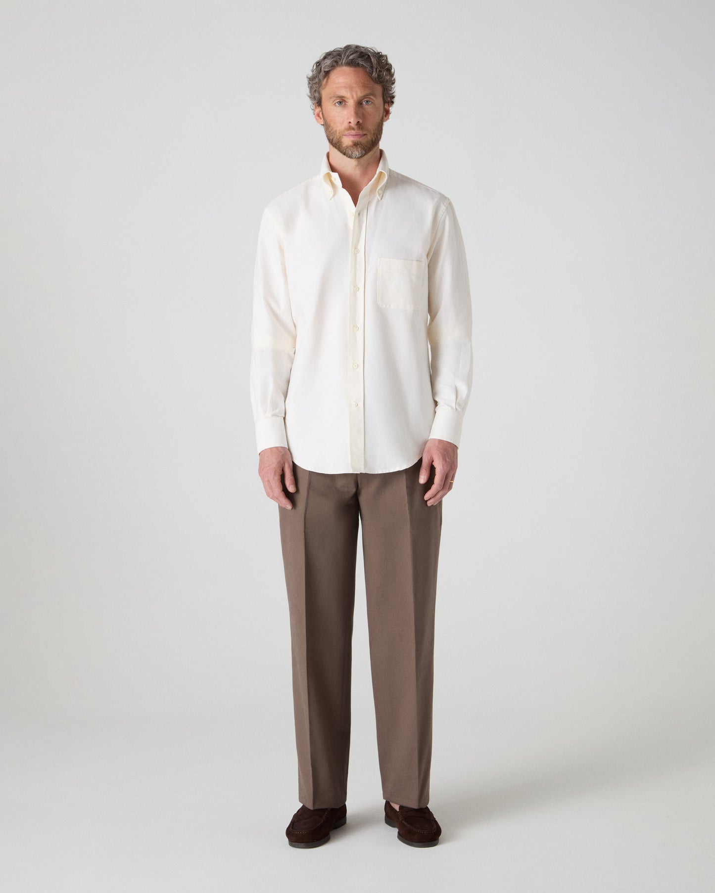 Ferdinand Oxford Button Down Shirt - Ivory | Berg & Berg
