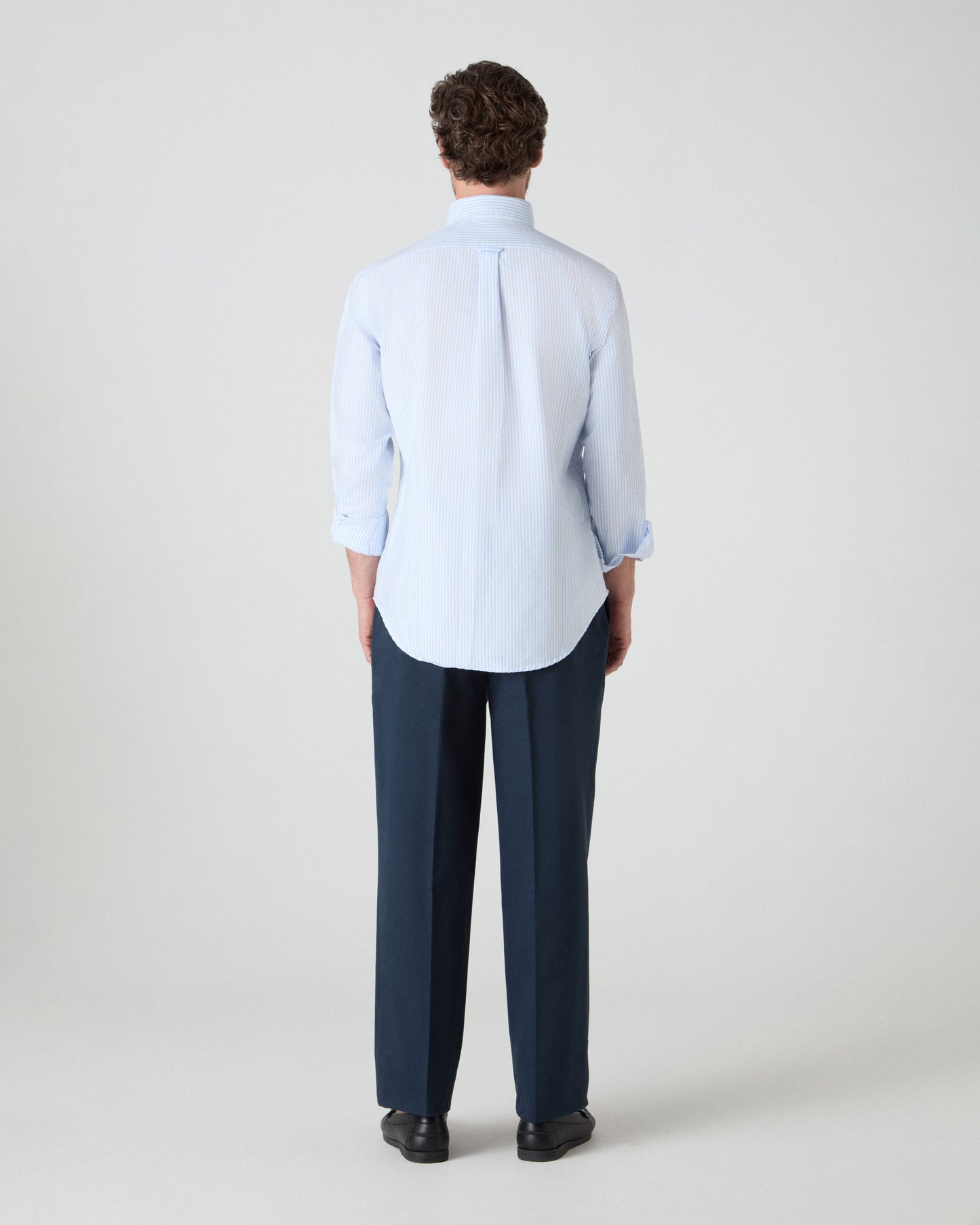 Ferdinand Oxford Button Down Shirt - White/Light Blue | Berg & Berg