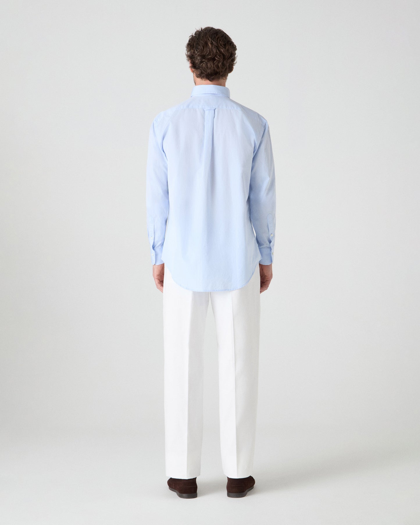 Ferdinand Poplin Button Down Shirt - Blue | Berg & Berg