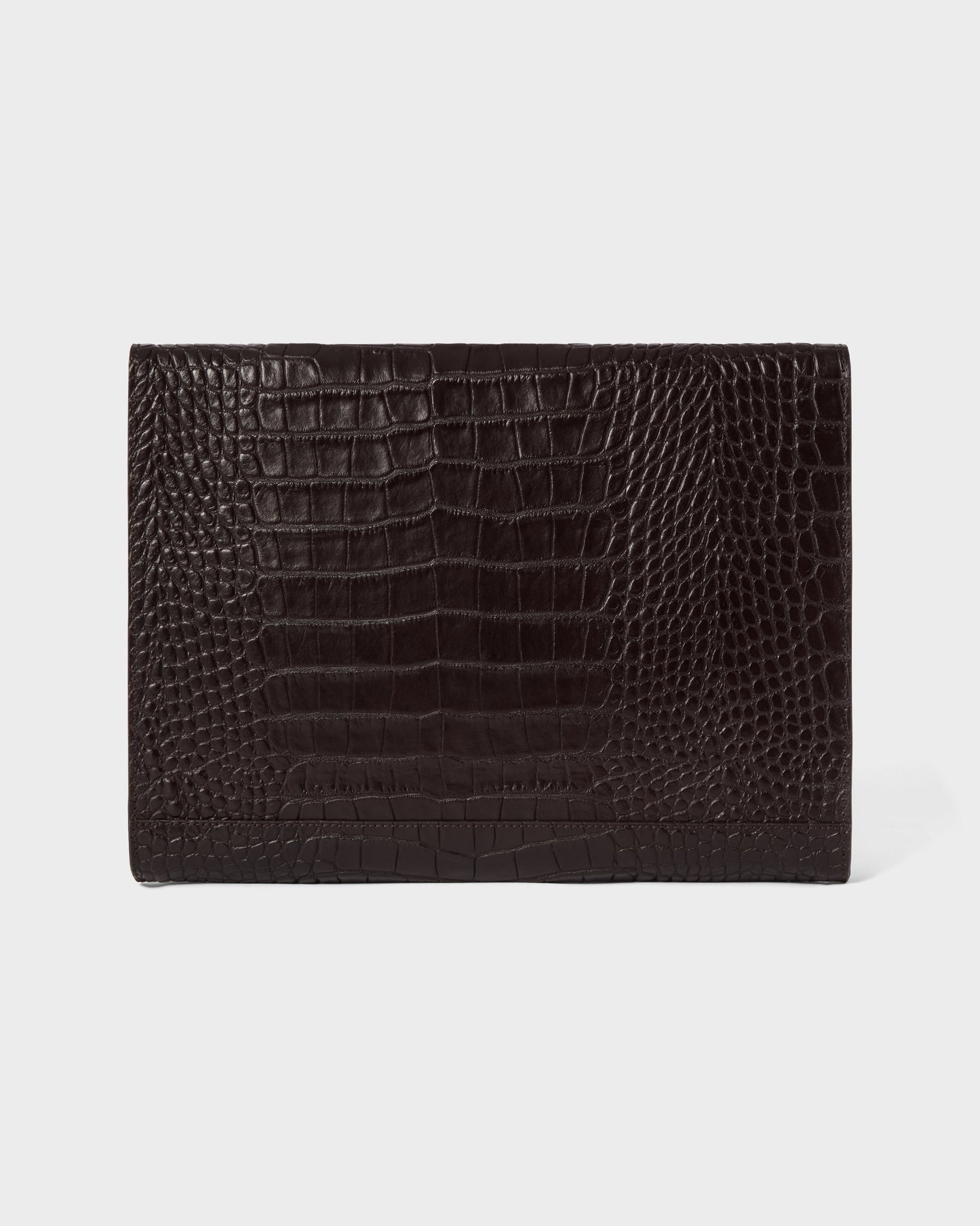 Croco Calf Laptop Portfolio - Dark Brown Berg&Berg