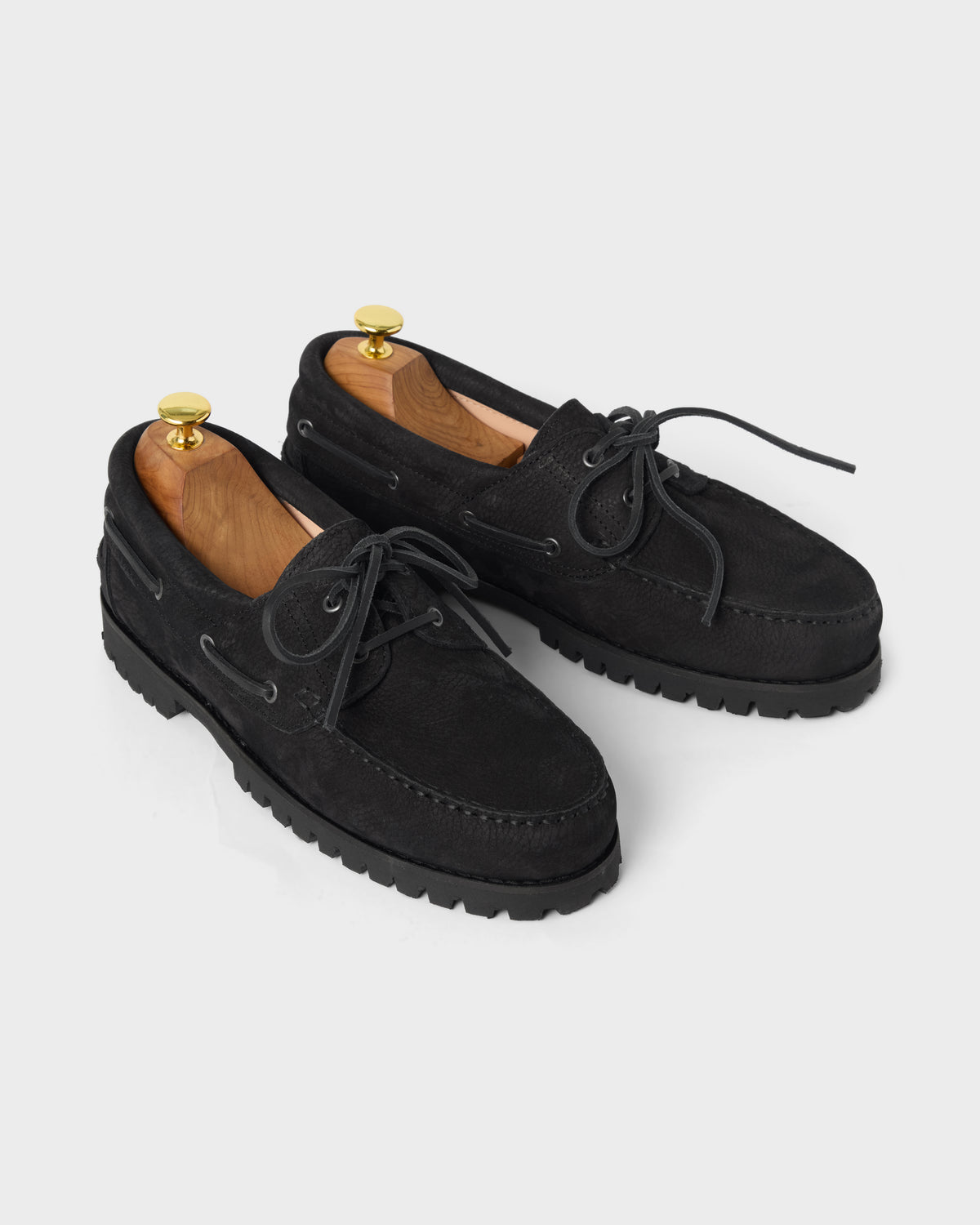 Sixten Chunky Boat Shoe - Black Grain Berg & Berg