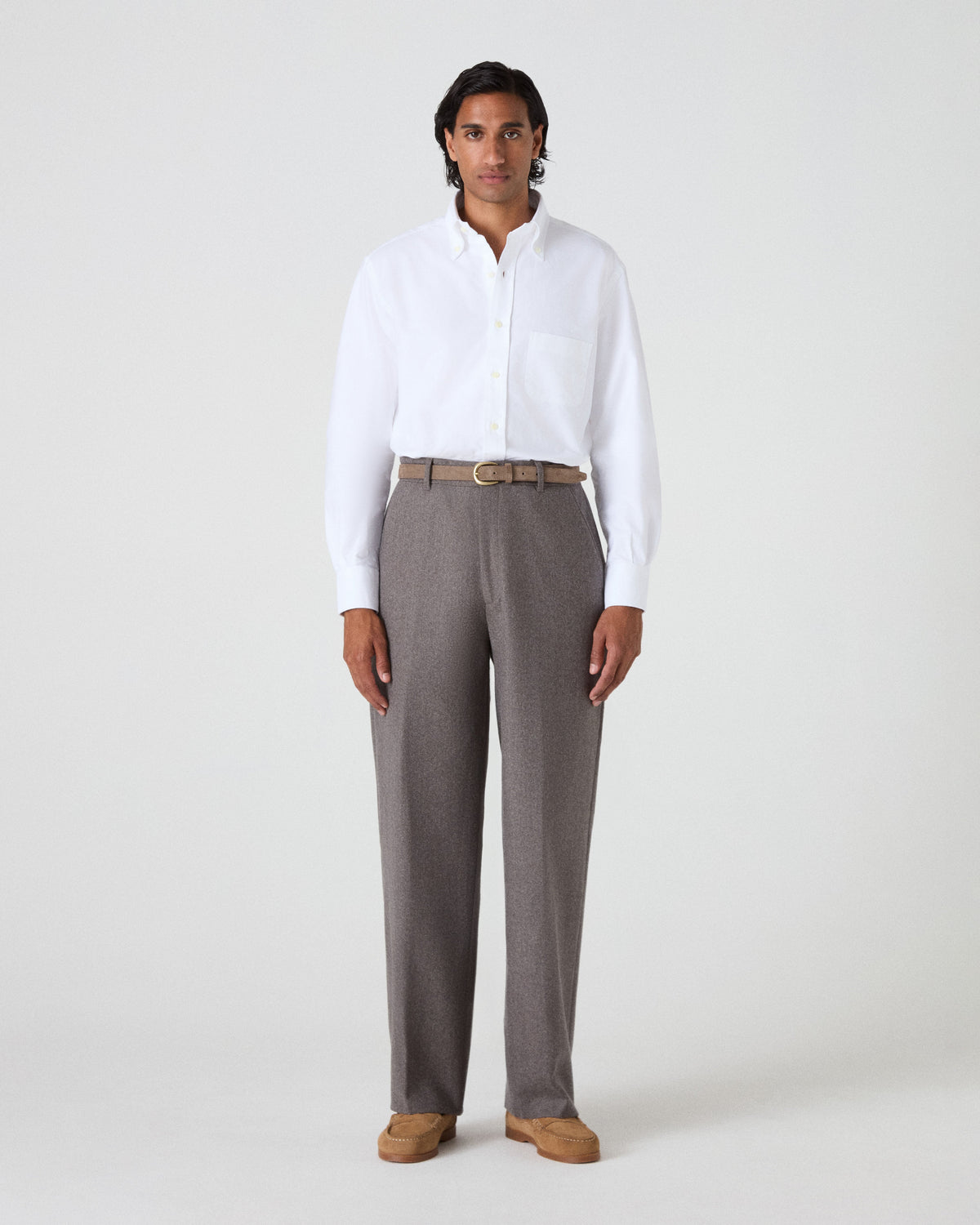 Alfredo Flannel Trousers - Taupe Berg & Berg