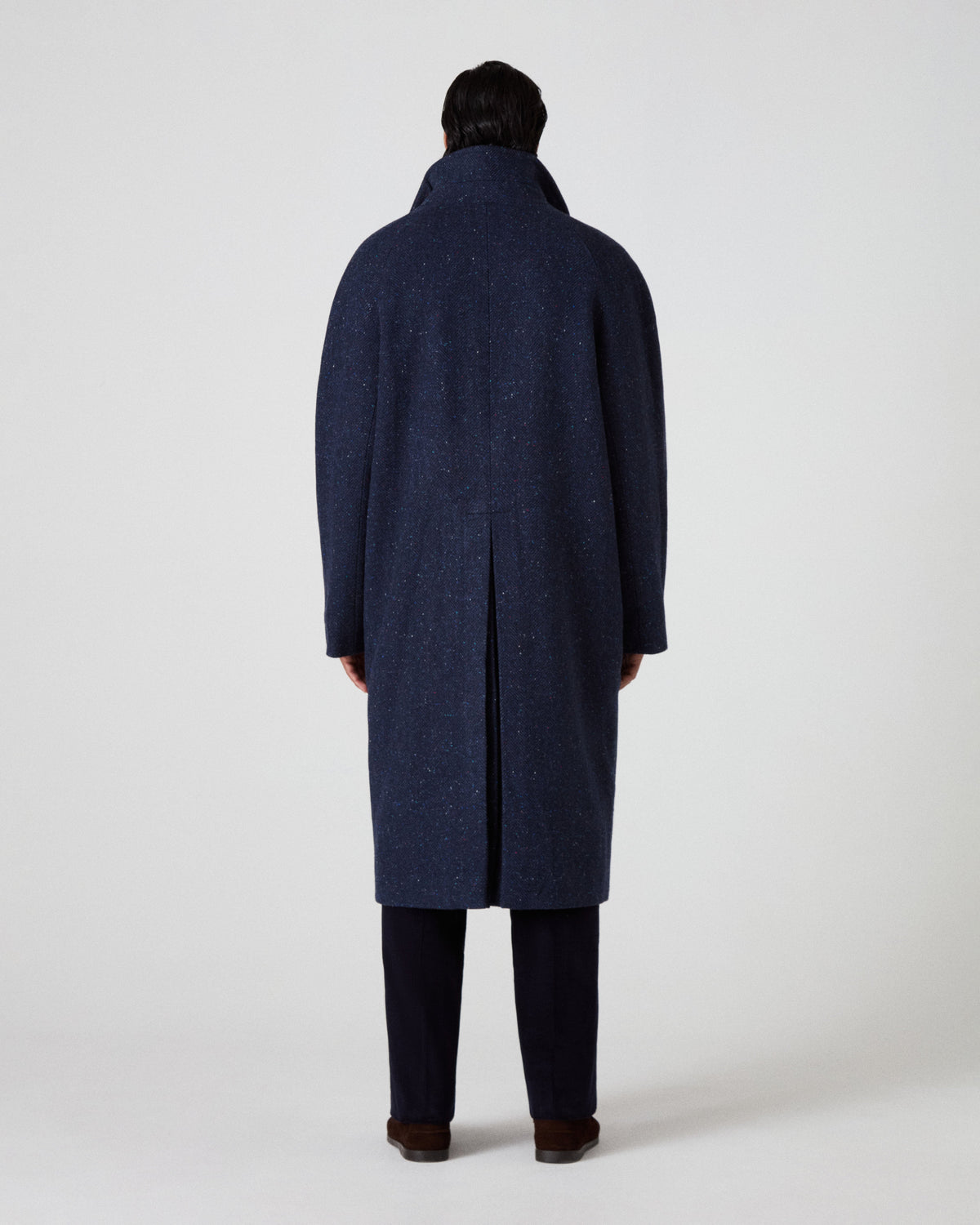 Nelson II Tweed Raglan Coat - Navy Berg & Berg