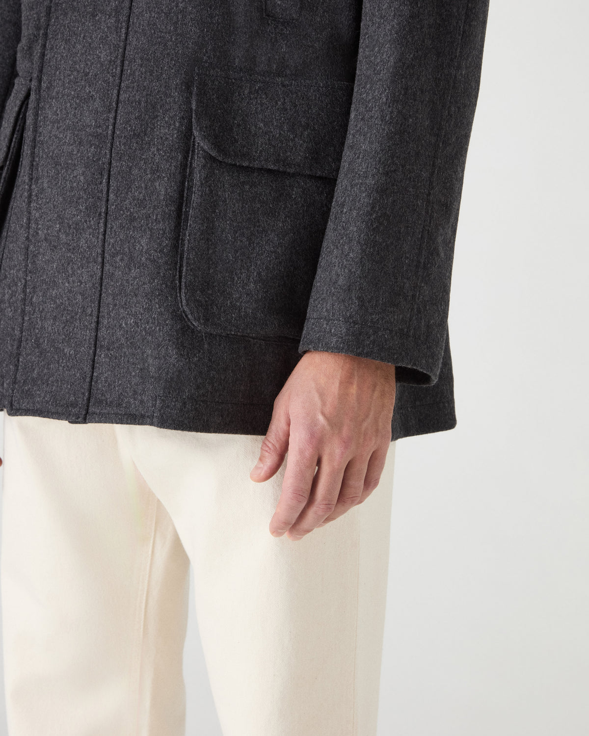 Nils Wool/Cashmere Raglan Jacket - Grey Berg & Berg