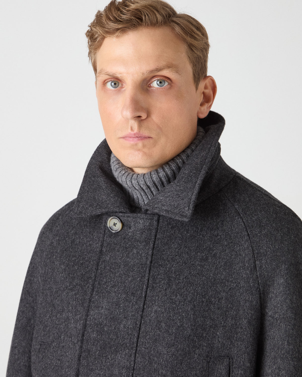 Nils Wool/Cashmere Raglan Jacket - Grey Berg & Berg