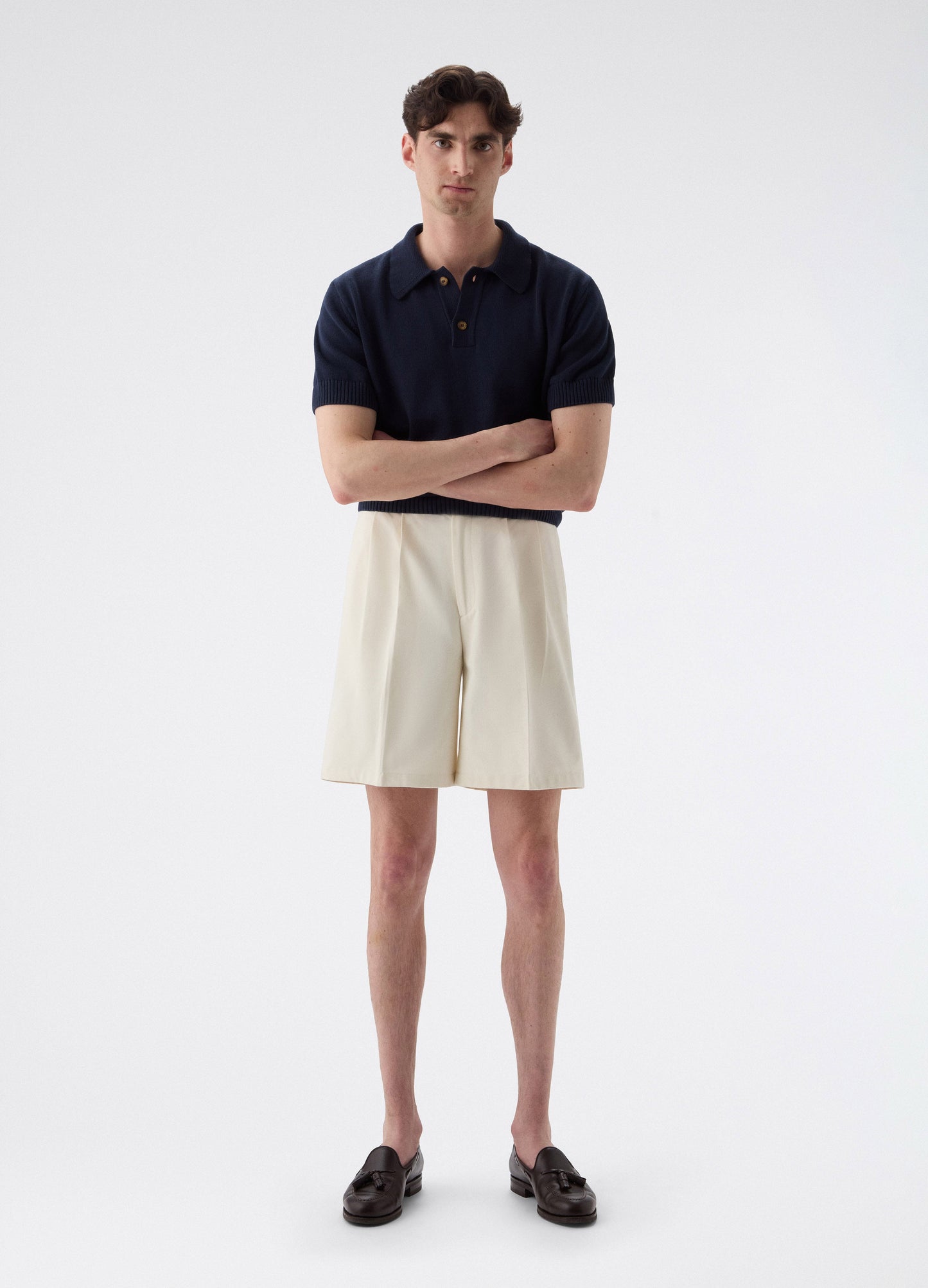 Antonello Cotton Shorts - Ecru | Berg & Berg