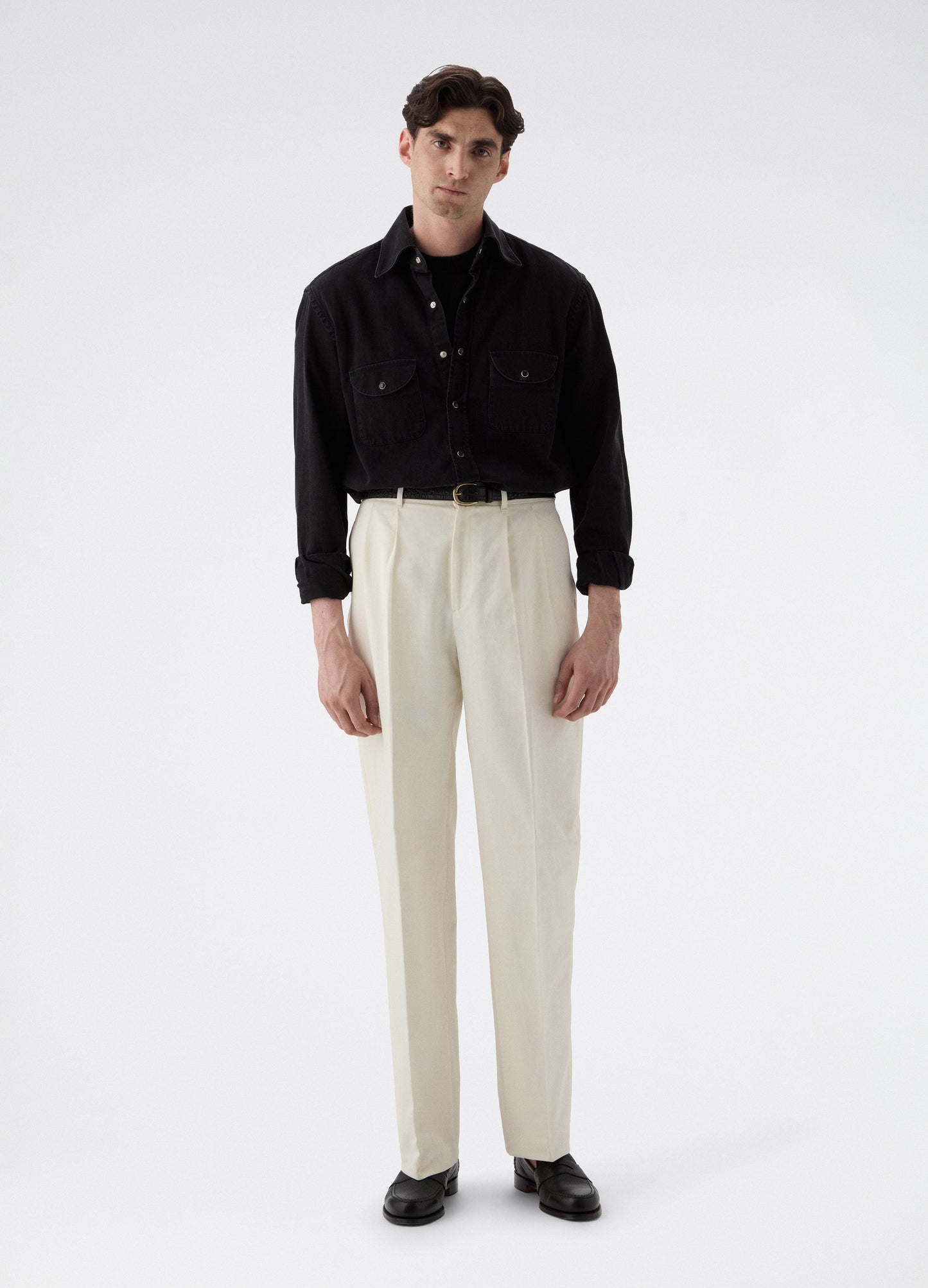 Antonello Cotton Trousers - Ecru | Berg & Berg