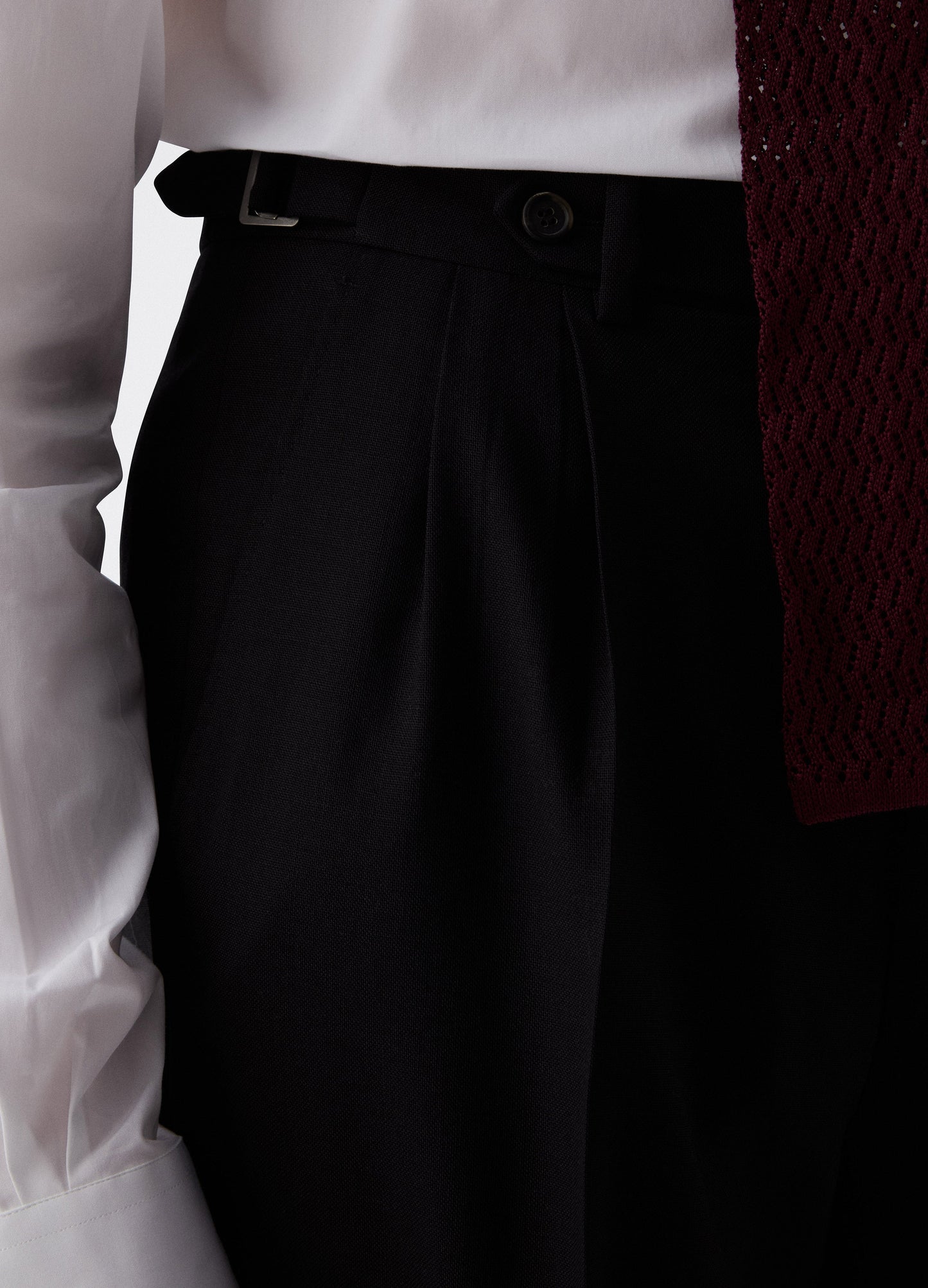 August High Twist Wool Trousers - Black | Berg & Berg