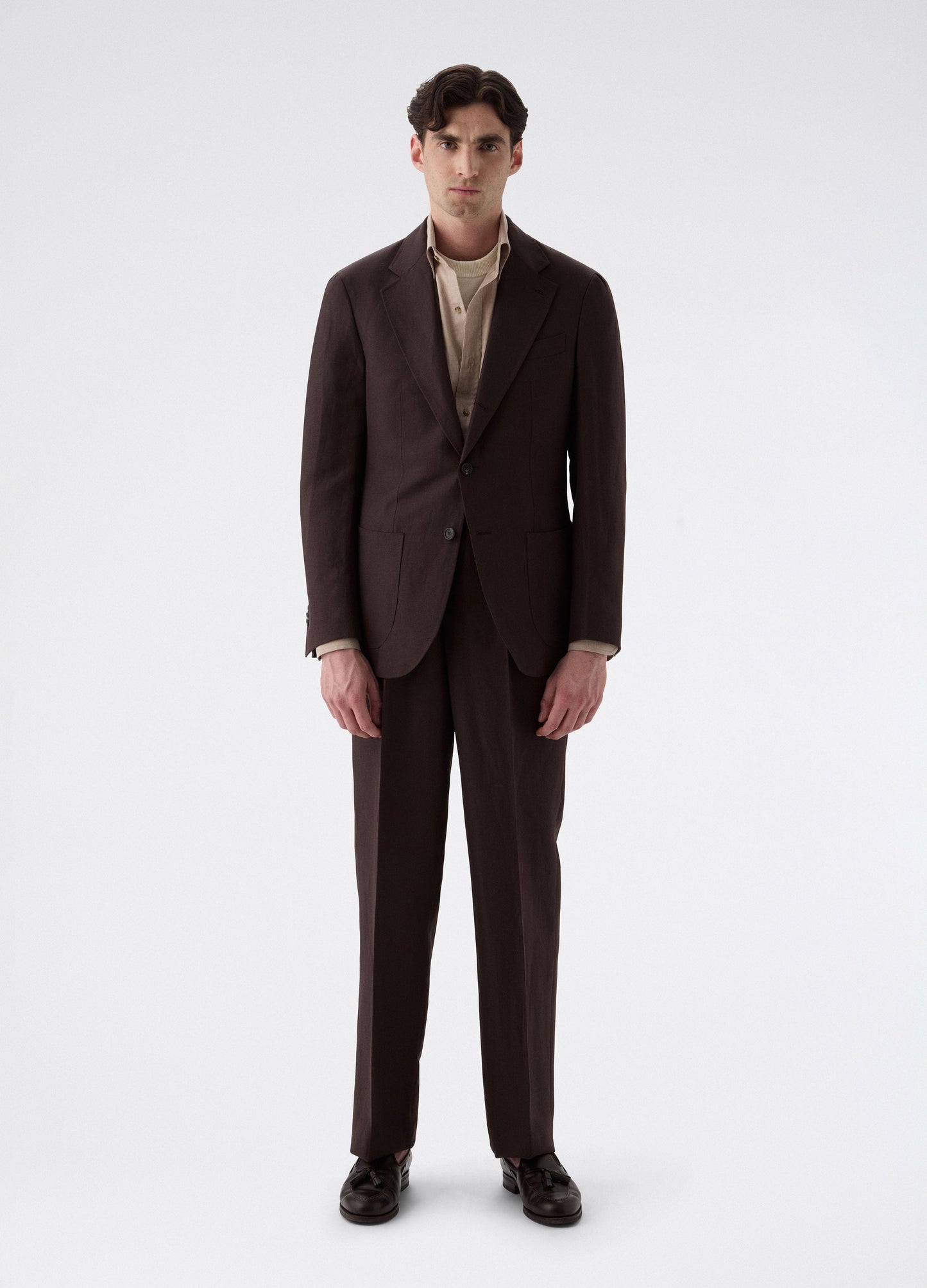 Don Sport Wool/Linen Suit Jacket - Brown Berg & Berg