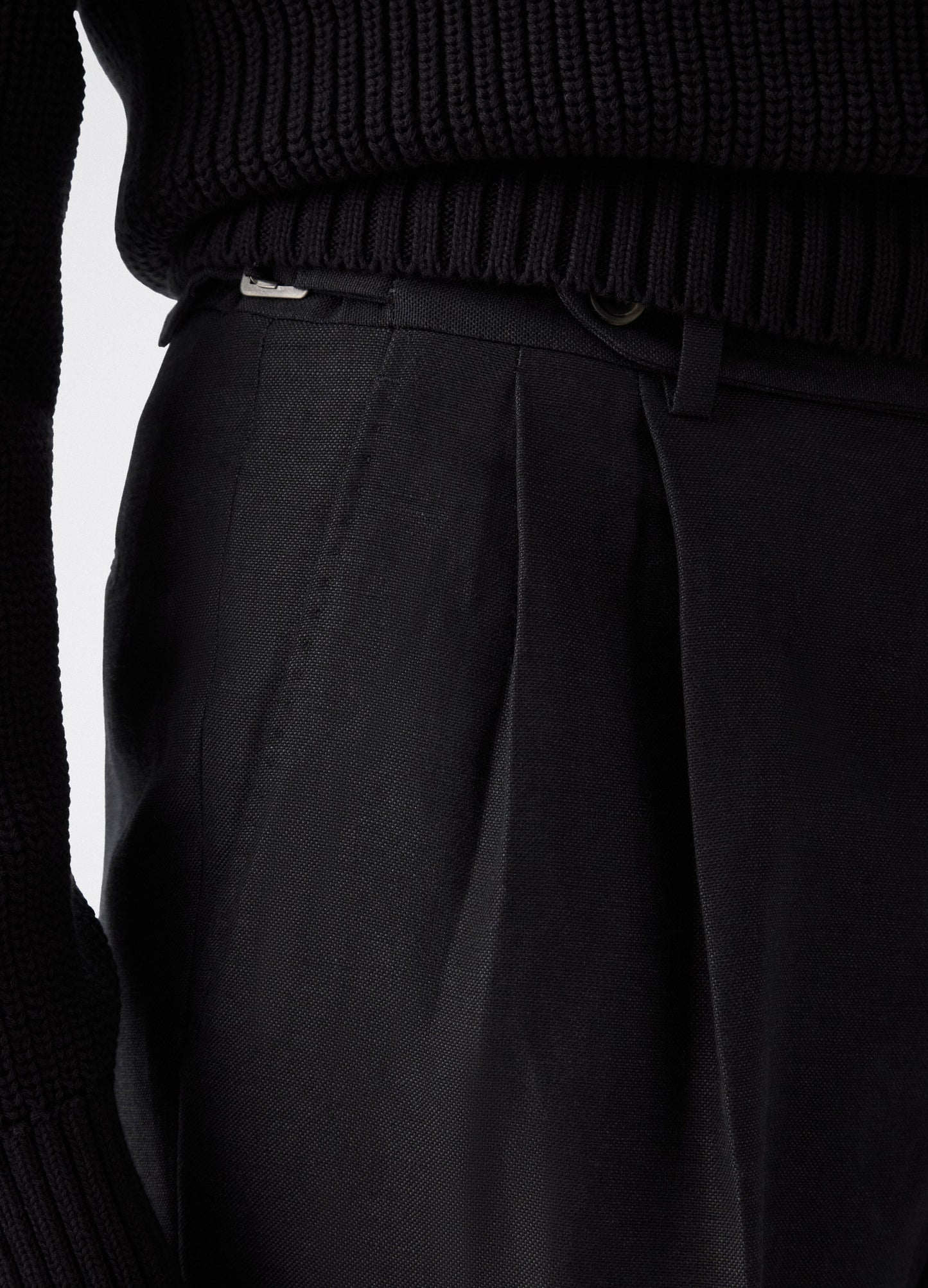 August Wool/Linen Trousers - Black | Berg & Berg