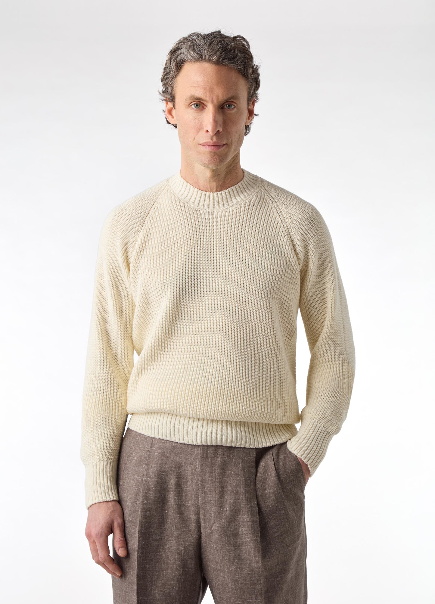 Bengt Raglan Sweater - Off White | Berg & Berg