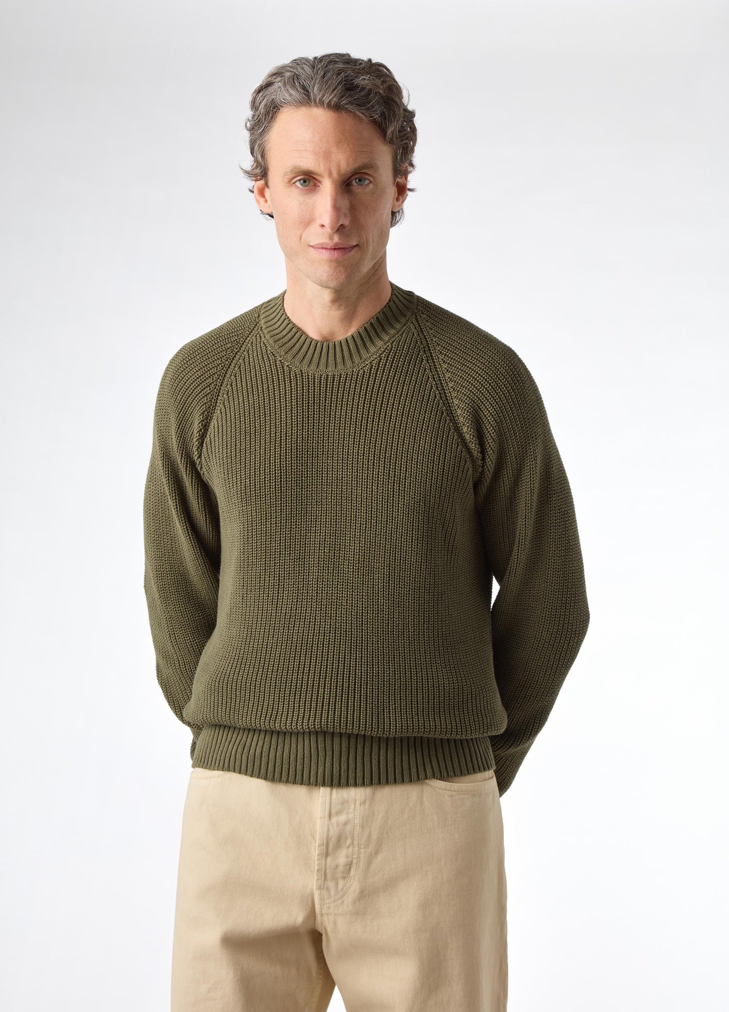 Bengt Raglan Sweater - Olive | Berg & Berg